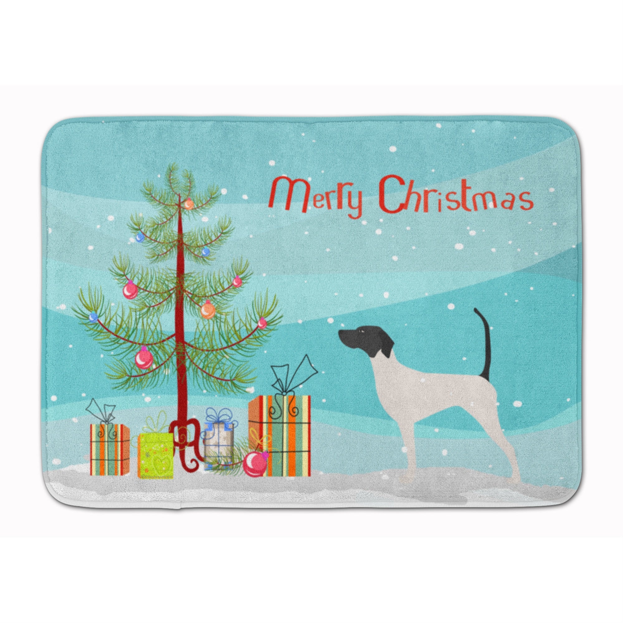 Caroline'S Treasures English Pointer Merry Christmas Tree Floor Mat, 19 X 27, Multicolor