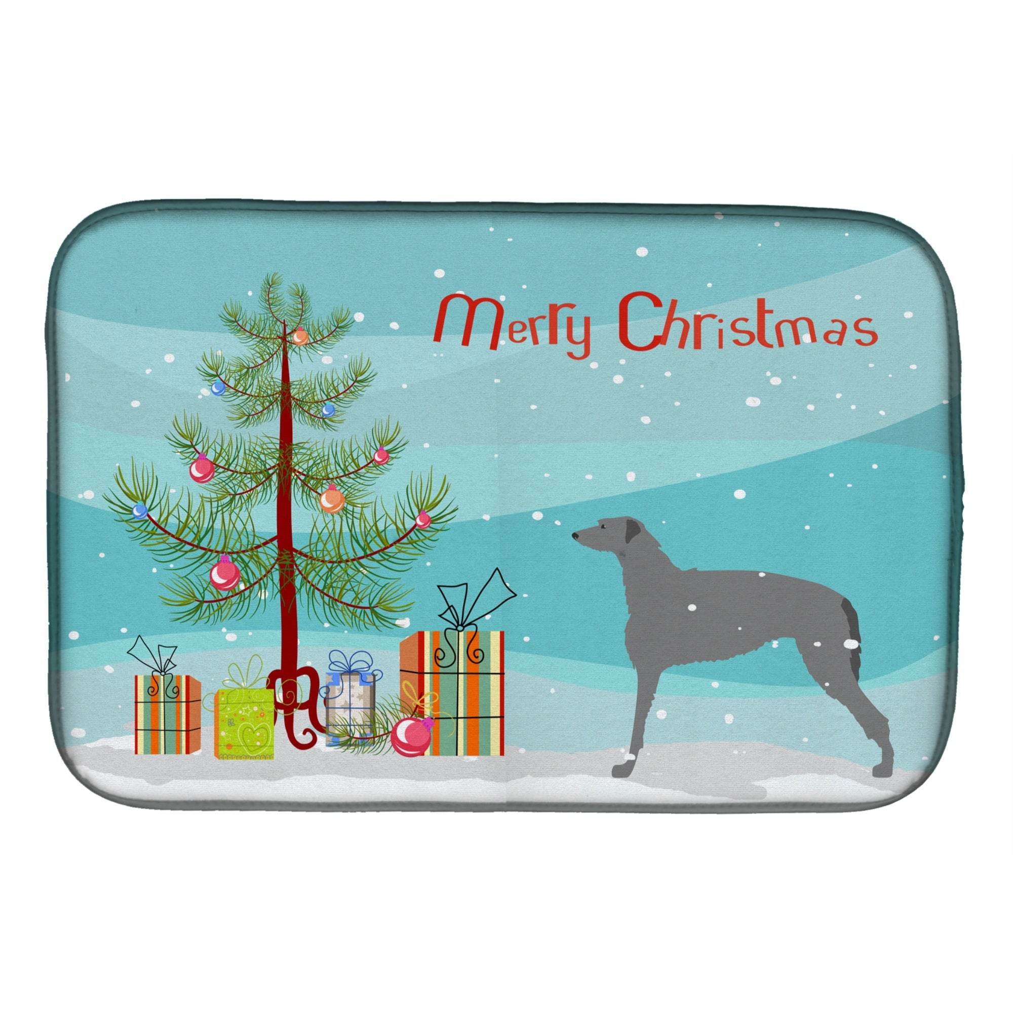 Caroline'S Treasures Scottish Deerhound Tree Dish Drying Mat, 14 X 21