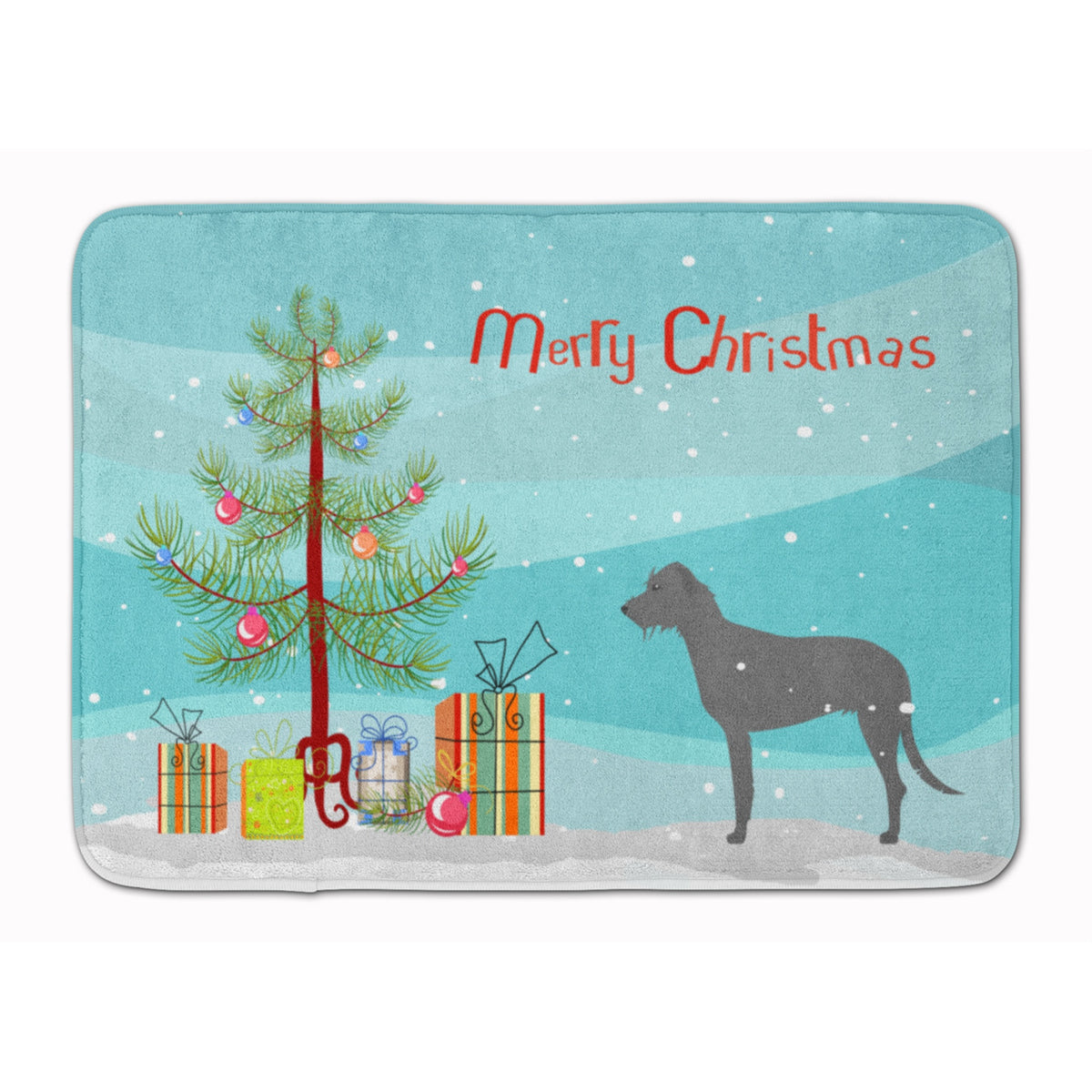Caroline'S Treasures Irish Wolfhound Merry Christmas Tree Floor Mat, 19 X 27, Multicolor