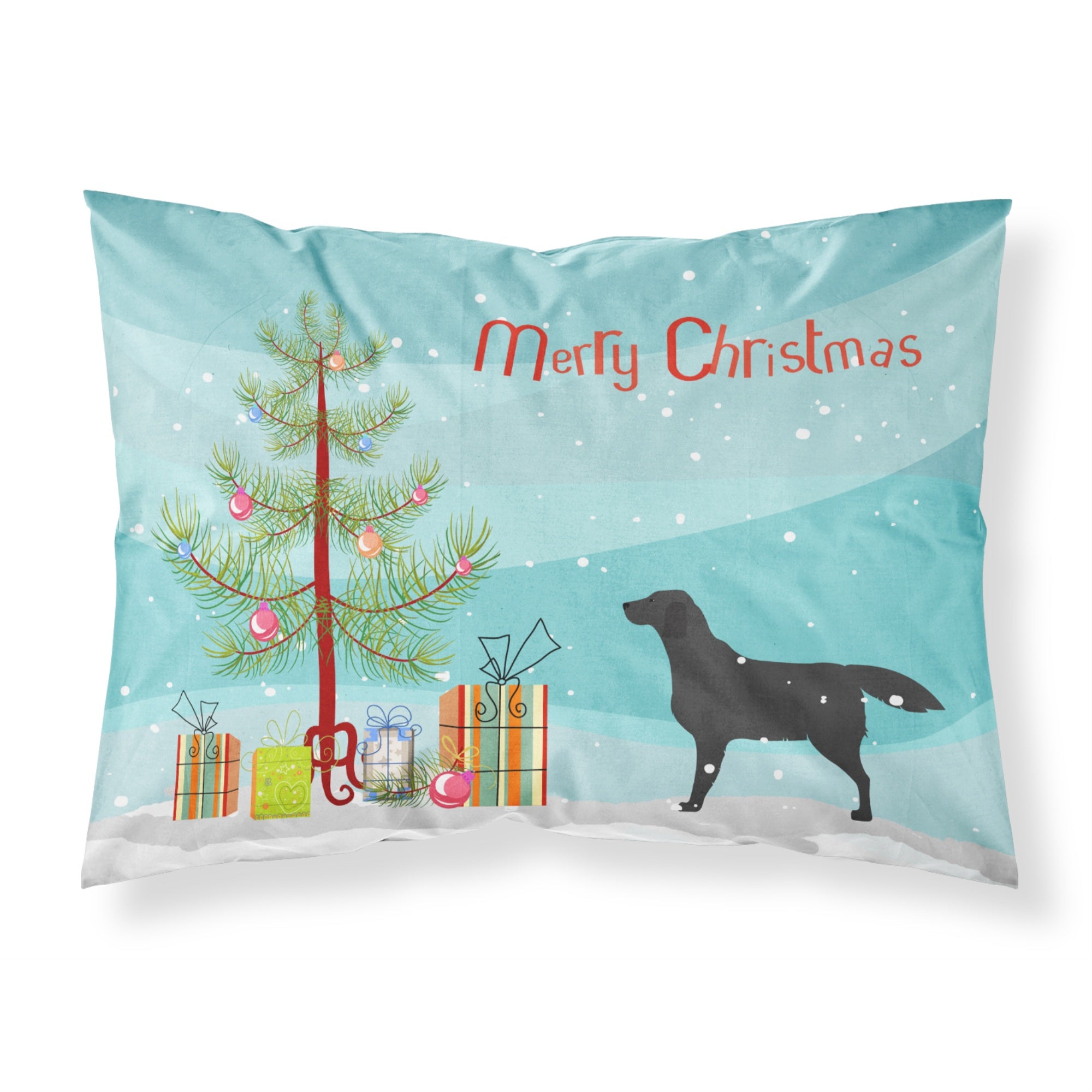 Caroline'S Treasures Christmas Tree Black Labrador Retriever Merry Fabric Standard Pillowcase Bb2926Pillowcase