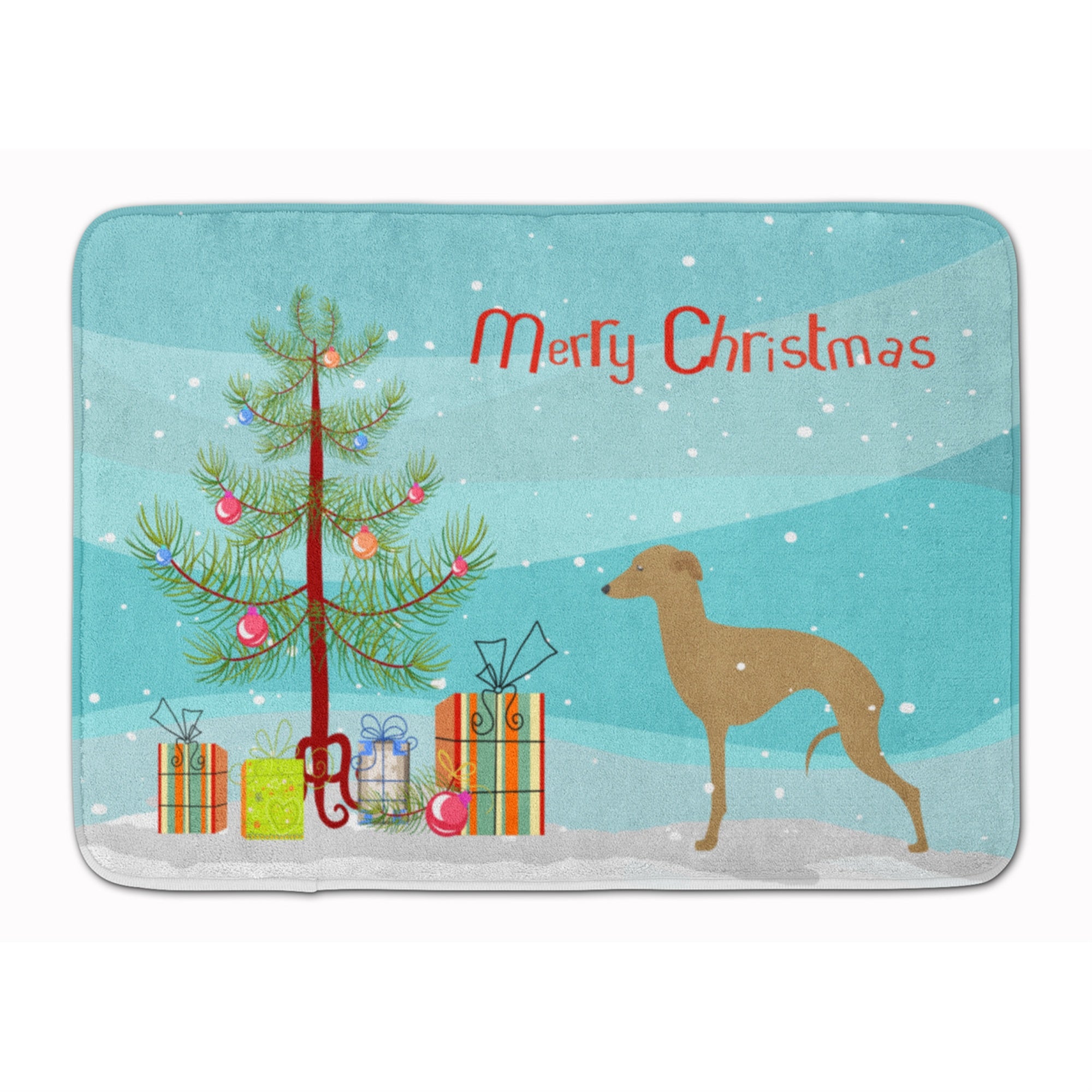Caroline'S Treasures Italian Greyhound Merry Christmas Tree Floor Mat, 19 X 27, Multicolor