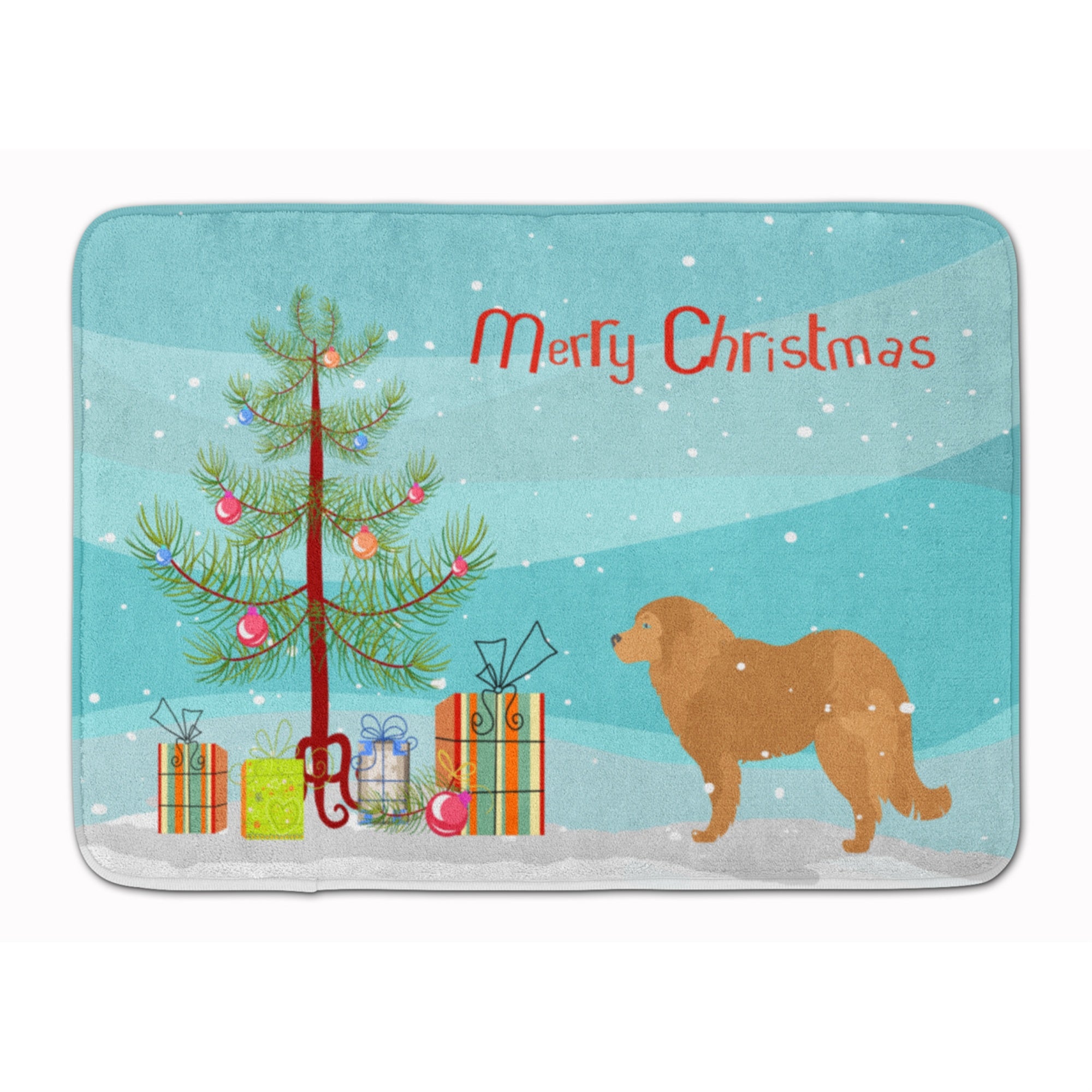 Caroline'S Treasures Caucasian Shepherd Dog Christmas Tree Floor Mat, 19 X 27, Multicolor