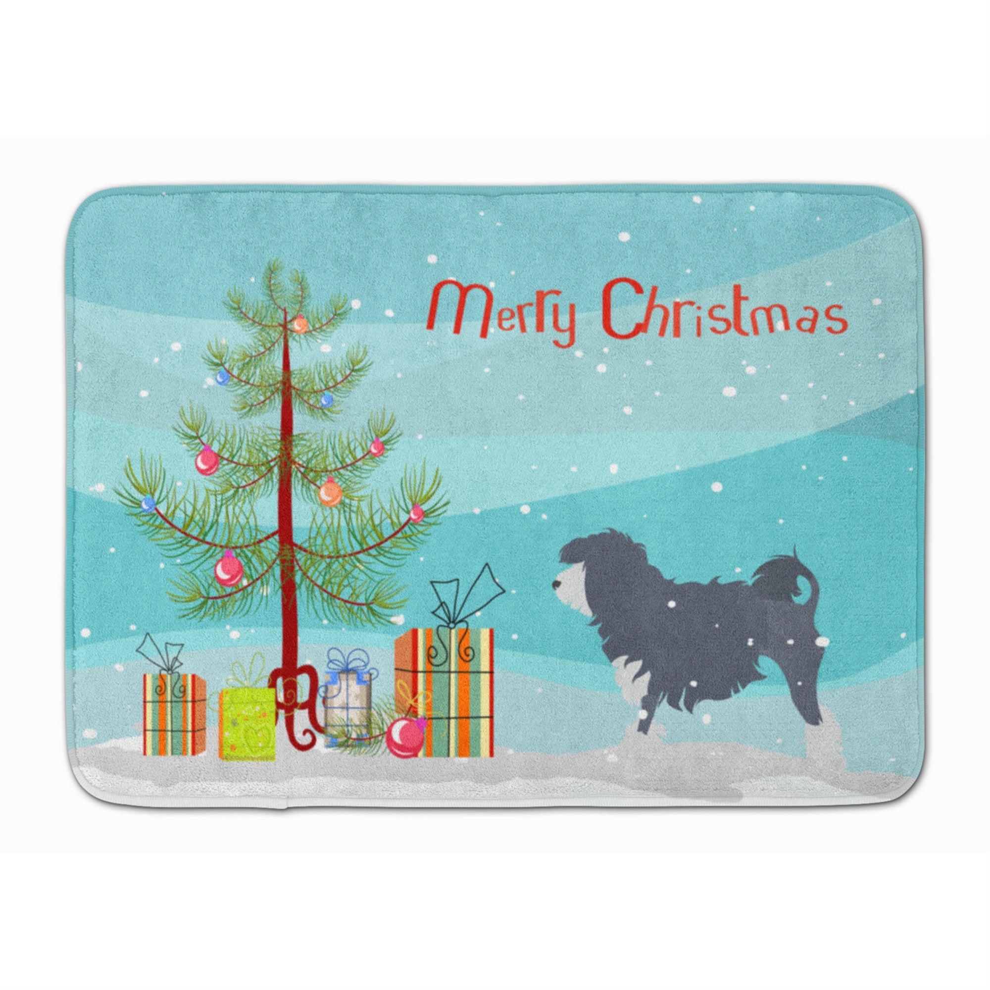 Caroline'S Treasures Lowchen Merry Christmas Tree Floor Mat, 19 X 27, Multicolor