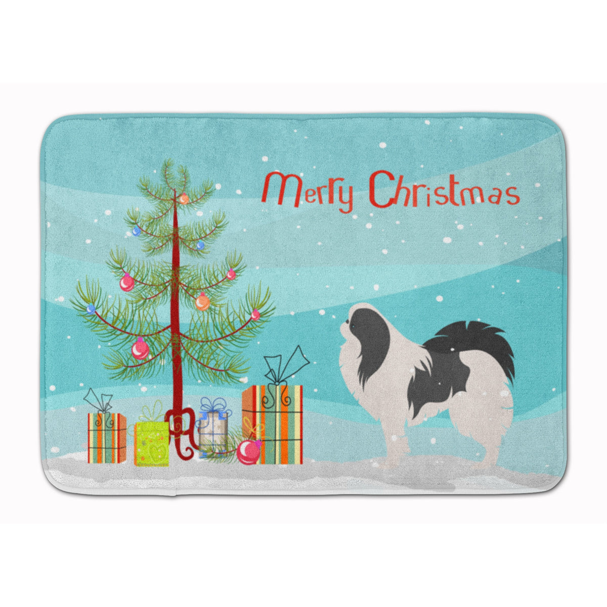 Caroline'S Treasures Japanese Chin Merry Christmas Tree Floor Mat, 19 X 27, Multicolor