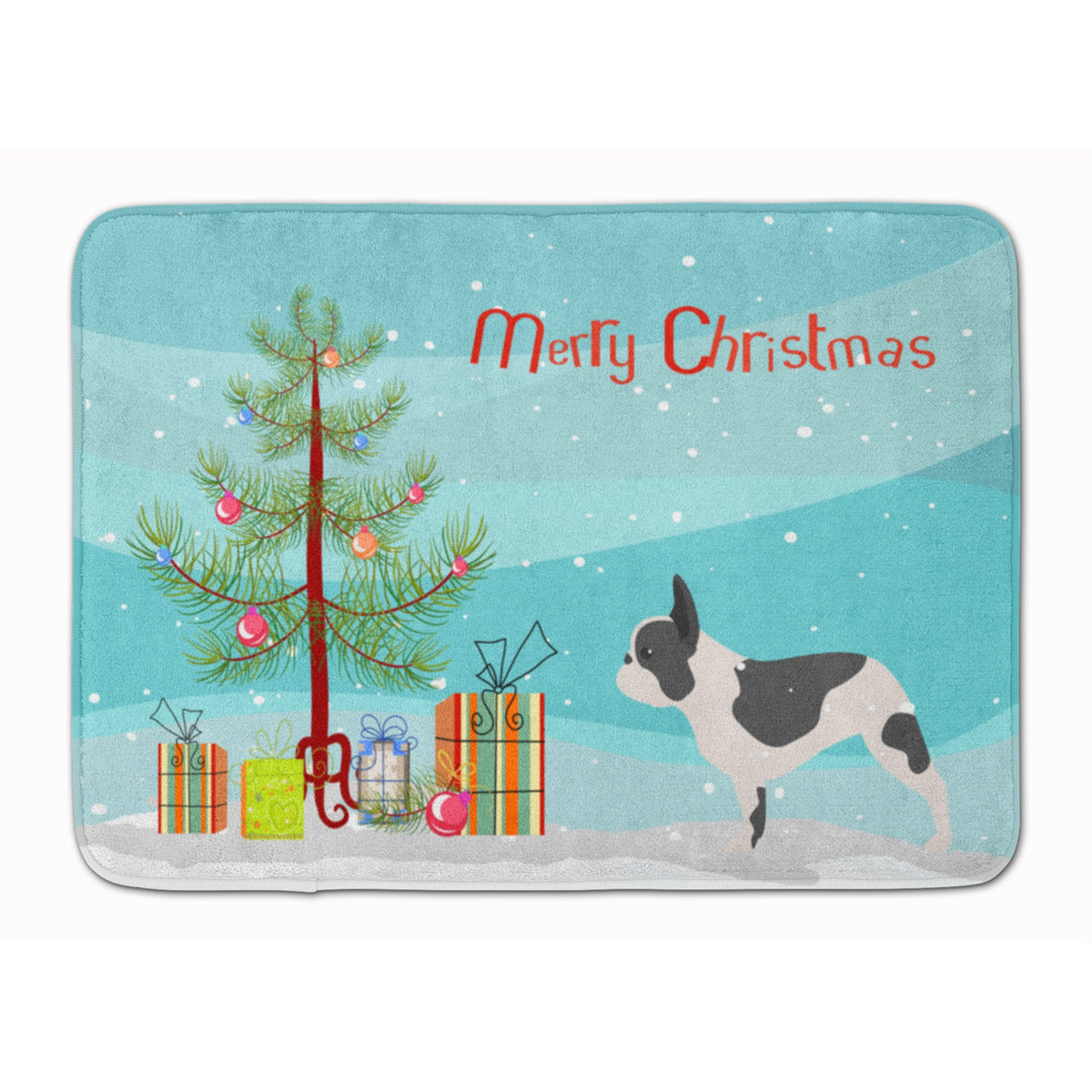 Caroline'S Treasures French Bulldog Merry Christmas Tree Floor Mat, 19 X 27, Multicolor