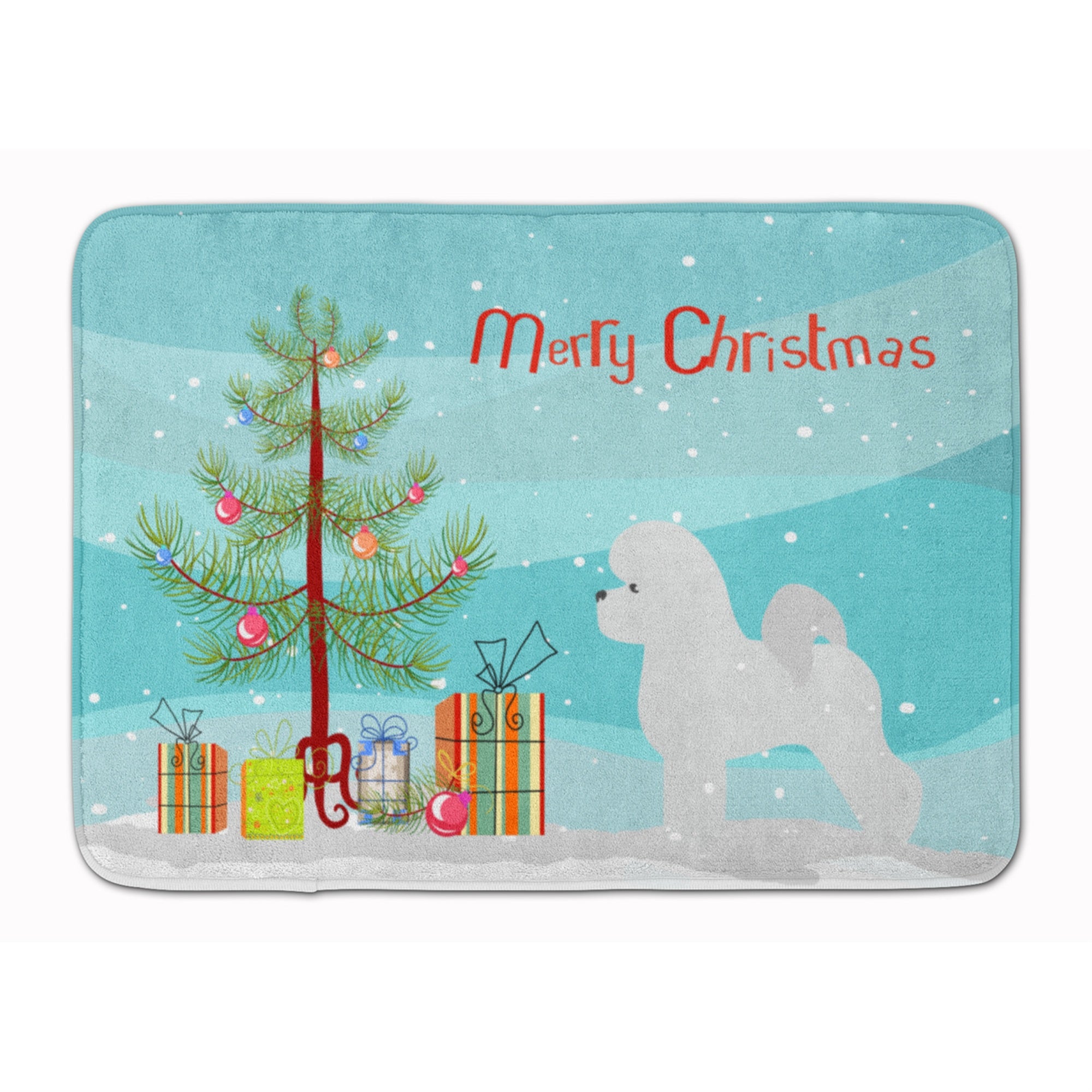Caroline'S Treasures Bichon Frise Merry Christmas Tree Floor Mat, 19 X 27, Multicolor