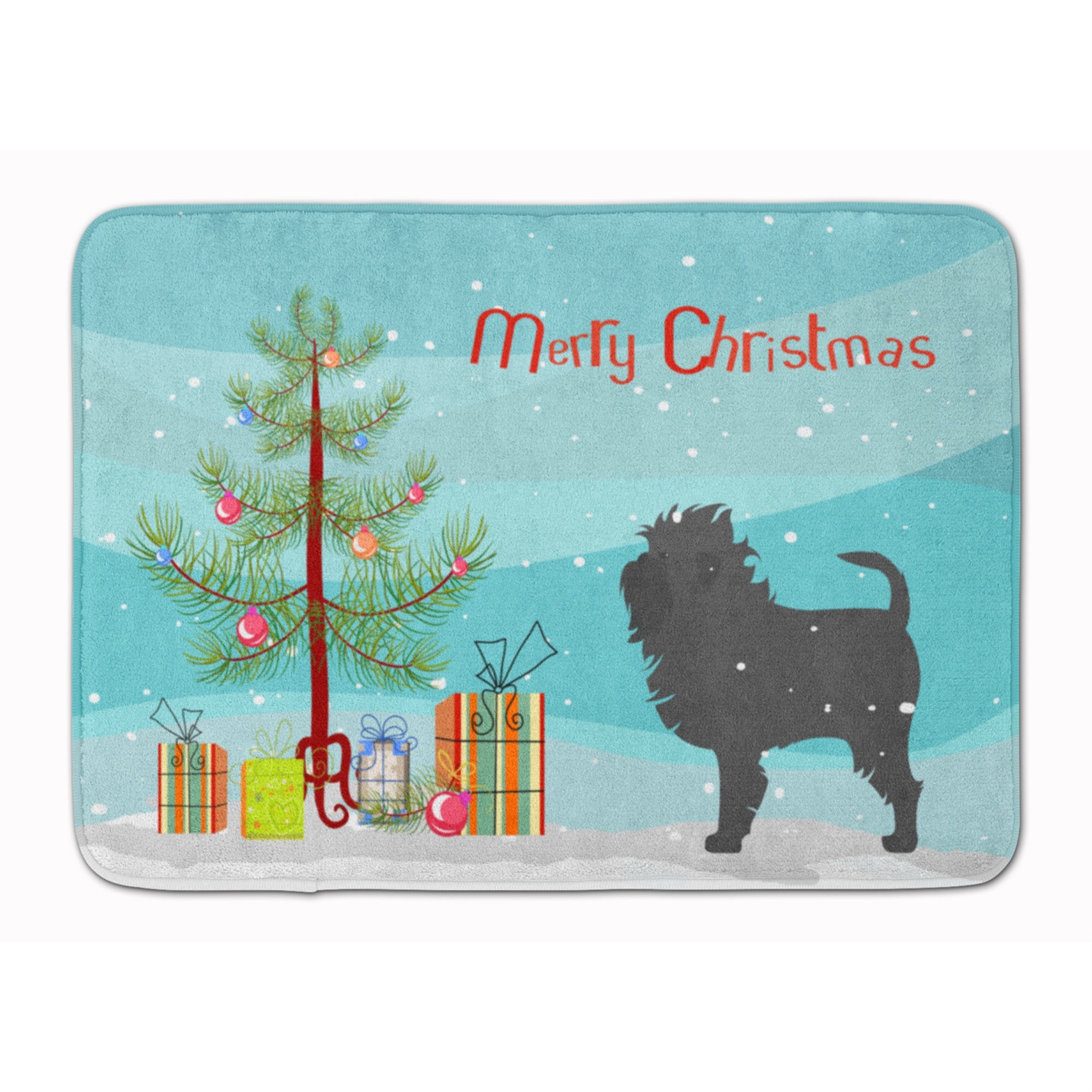 Caroline'S Treasures Affenpinscher Merry Christmas Tree Floor Mat, 19 X 27, Multicolor