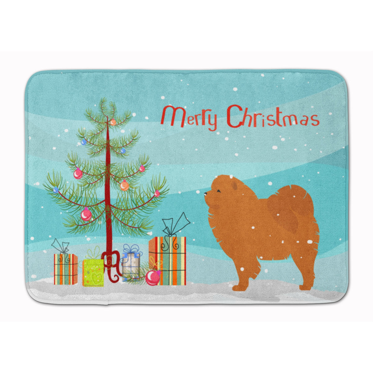 Caroline'S Treasures Chow Merry Christmas Tree Floor Mat, 19 X 27, Multicolor