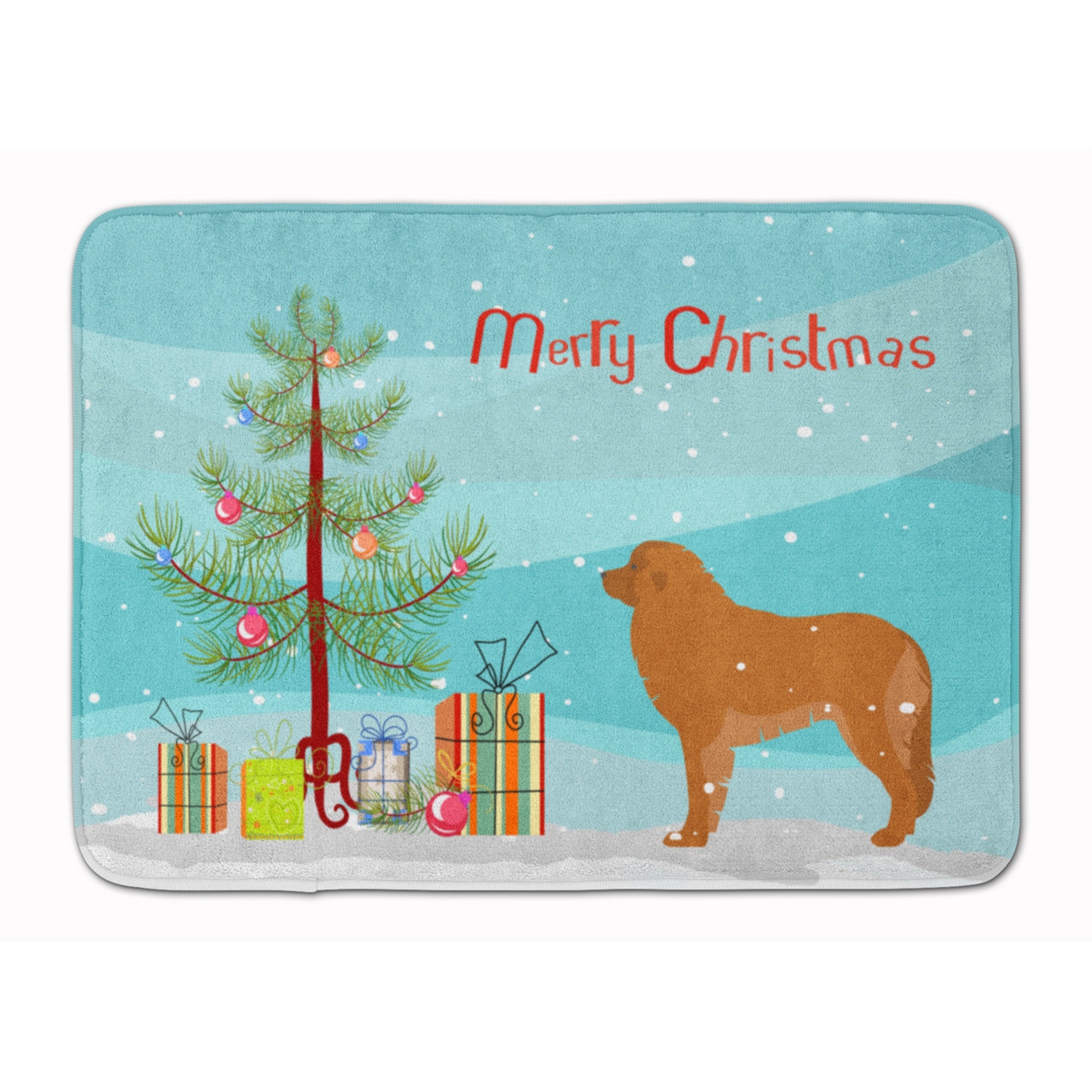 Caroline'S Treasures Leonberger Merry Christmas Tree Floor Mat, 19 X 27, Multicolor