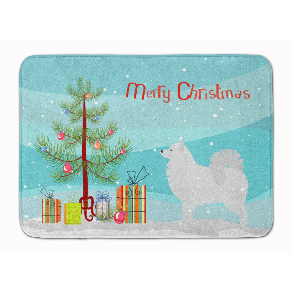Caroline'S Treasures Samoyed Merry Christmas Tree Floor Mat, 19 X 27, Multicolor