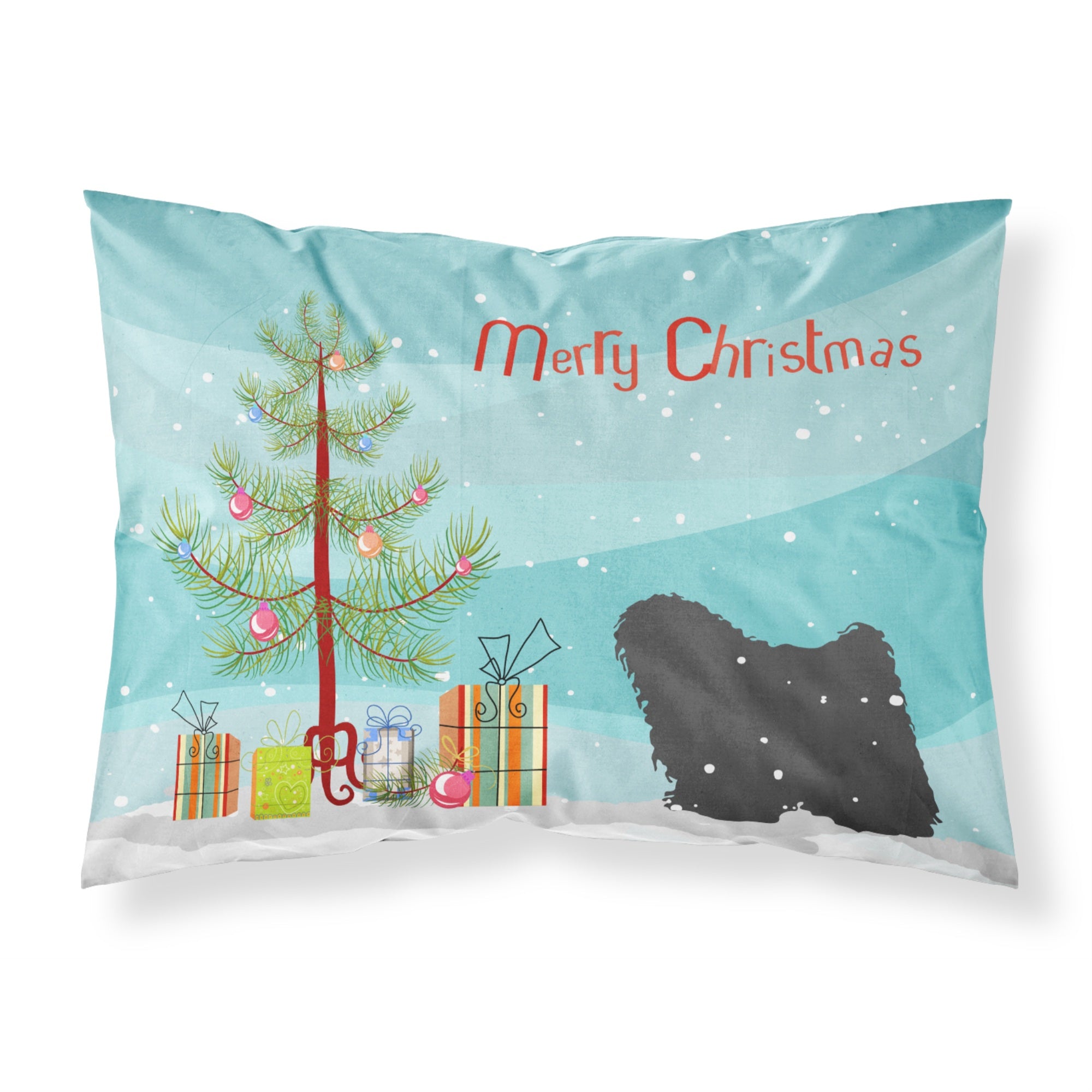 Caroline'S Treasures Christmas Tree Puli Merry Fabric Standard Pillowcase Bb2981Pillowcase