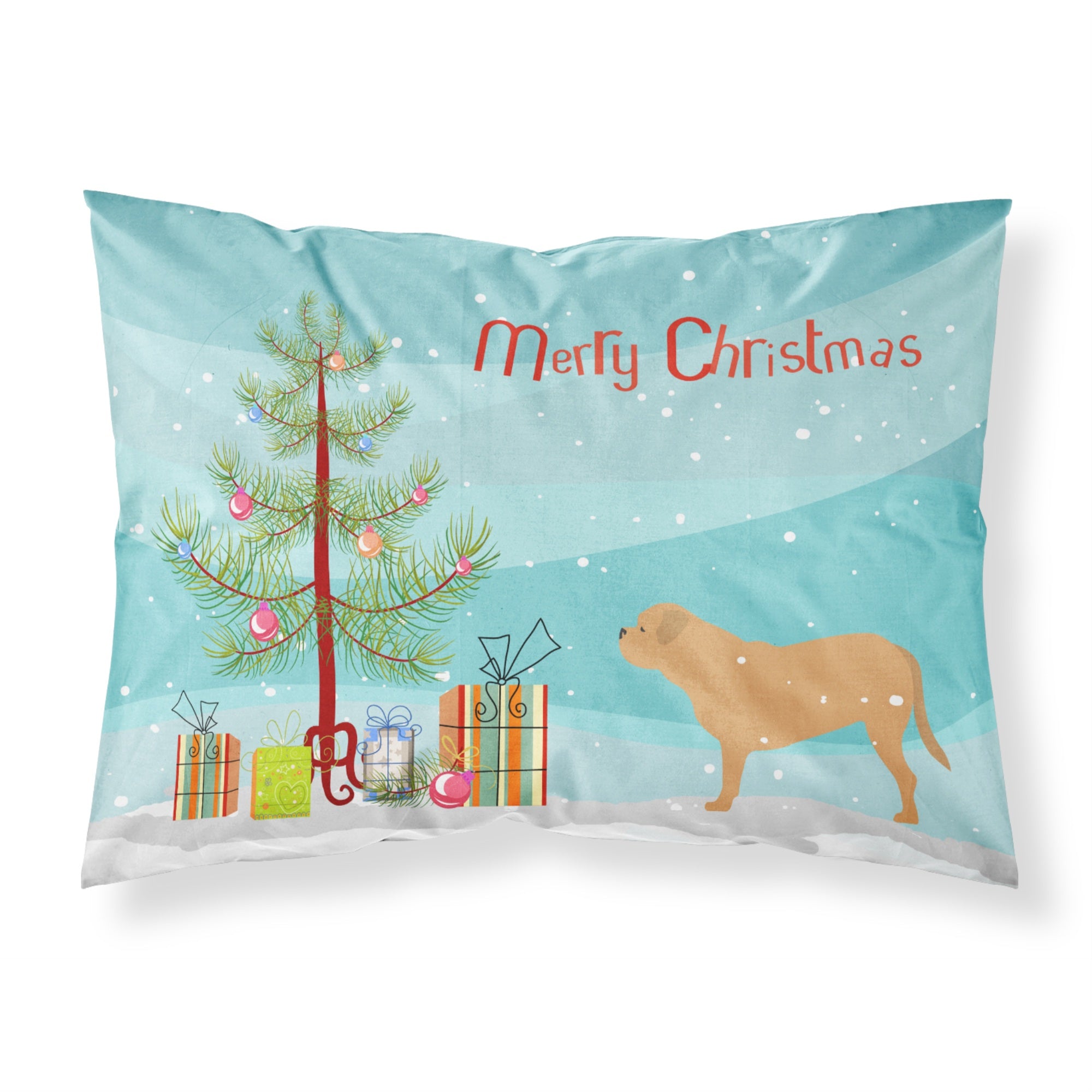 Caroline'S Treasures Christmas Tree Dogue De Bordeaux Merry Fabric Standard Pillowcase Bb2988Pillowcase