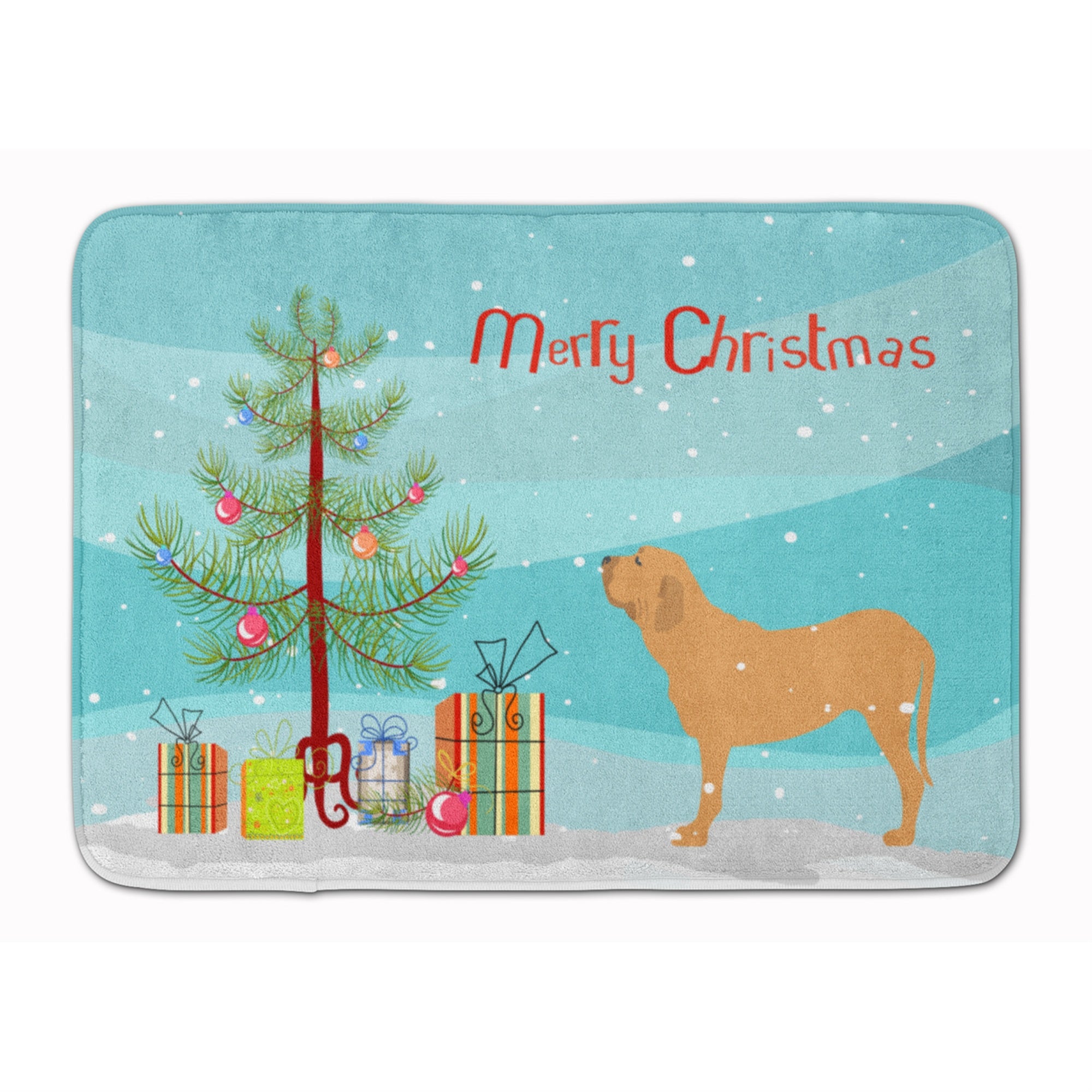 Caroline'S Treasures Fila Brasileiro Merry Christmas Tree Floor Mat, 19 X 27, Multicolor