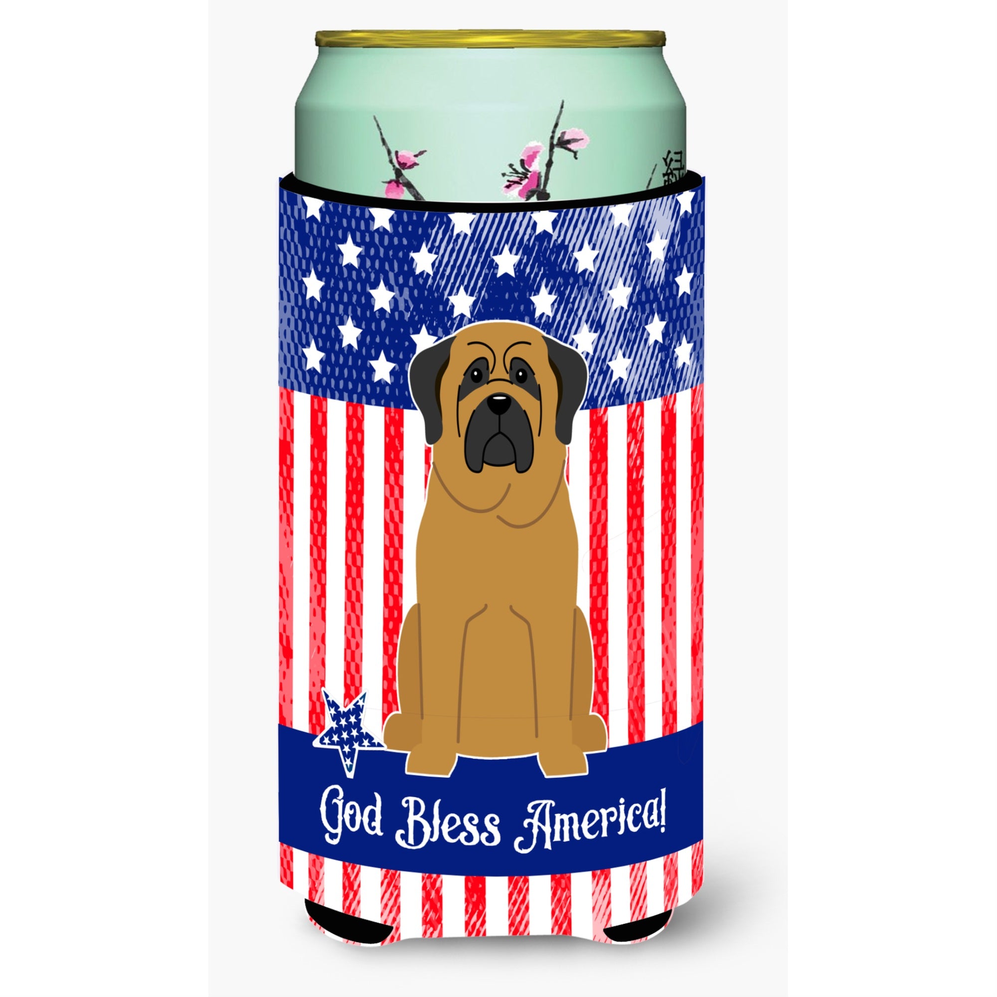 Caroline'S Treasures Bb3013Tbc Patriotic Usa Mastiff Tall Boy Hugger Cold-Beverage-Koozies, Multicolor