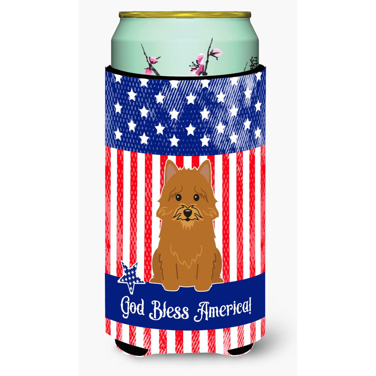 Caroline'S Treasures Bb3015Tbc Patriotic Usa Norwich Terrier Tall Boy Hugger Cold-Beverage-Koozies, Multicolor