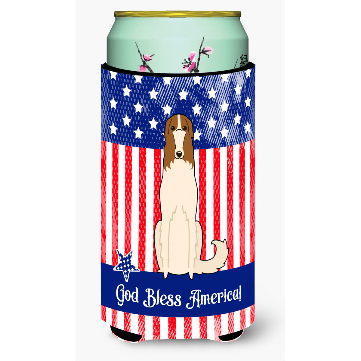 Caroline'S Treasures Bb3018Tbc Patriotic Usa Borzoi Tall Boy Hugger Cold-Beverage-Koozies, Multicolor