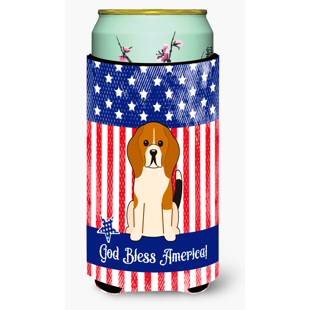 Caroline'S Treasures Bb3035Tbc Patriotic Usa Beagle Tricolor Tall Boy Hugger Cold-Beverage-Koozies, Multicolor
