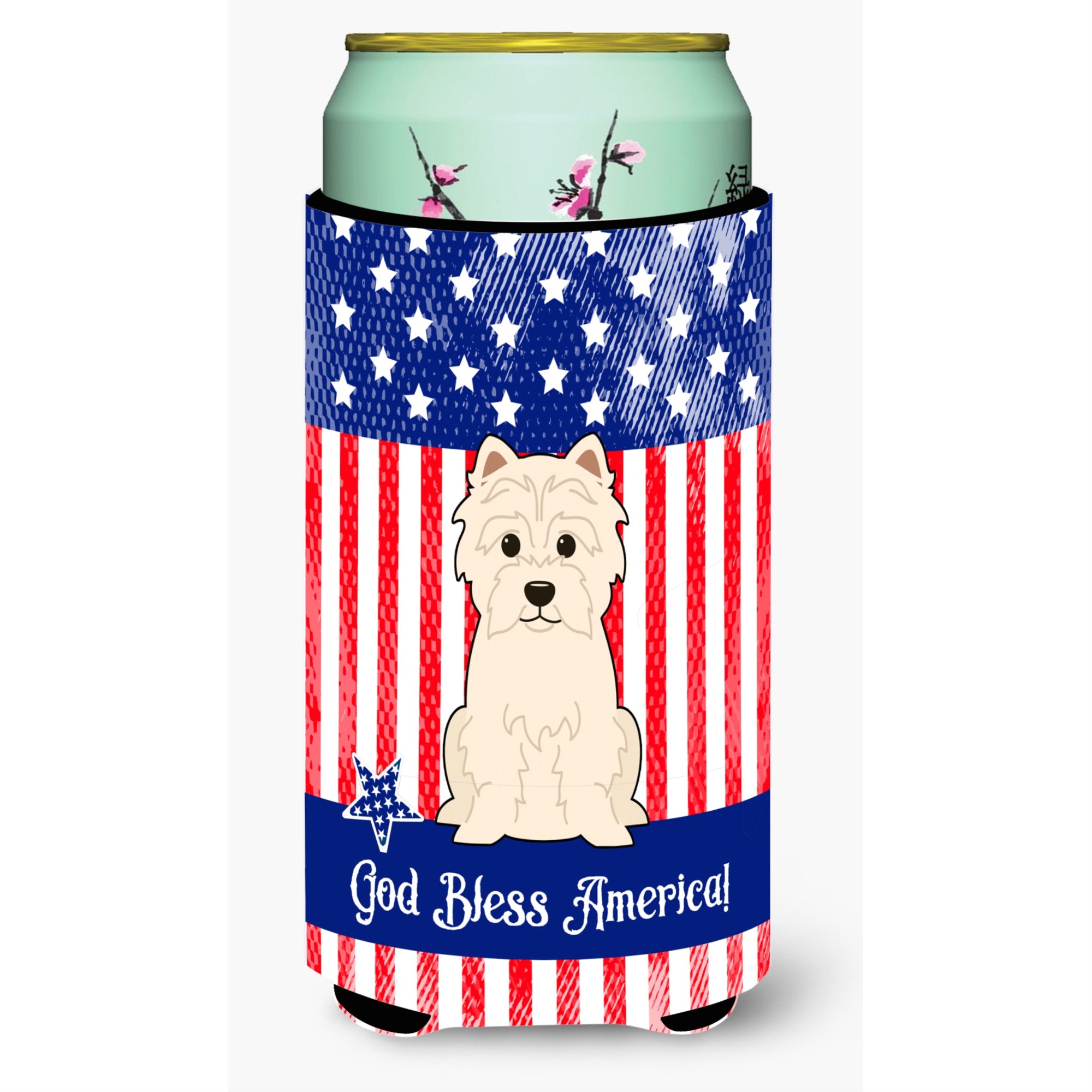Caroline'S Treasures Bb3037Tbc Patriotic Usa Westie Tall Boy Hugger Cold-Beverage-Koozies, Multicolor