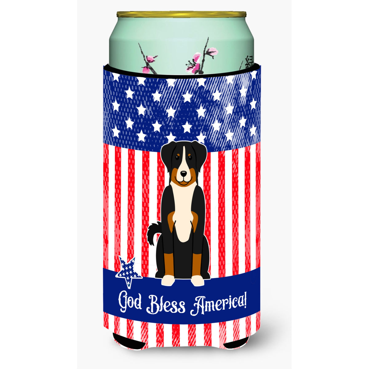 Caroline'S Treasures Bb3038Tbc Patriotic Usa Appenzeller Sennenhund Tall Boy Hugger Cold-Beverage-Koozies, Multicolor