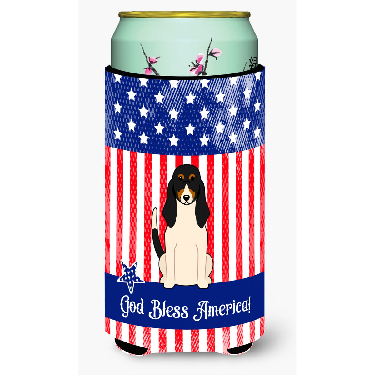 Caroline'S Treasures Bb3039Tbc Patriotic Usa Swiss Hound Tall Boy Hugger Cold-Beverage-Koozies, Multicolor