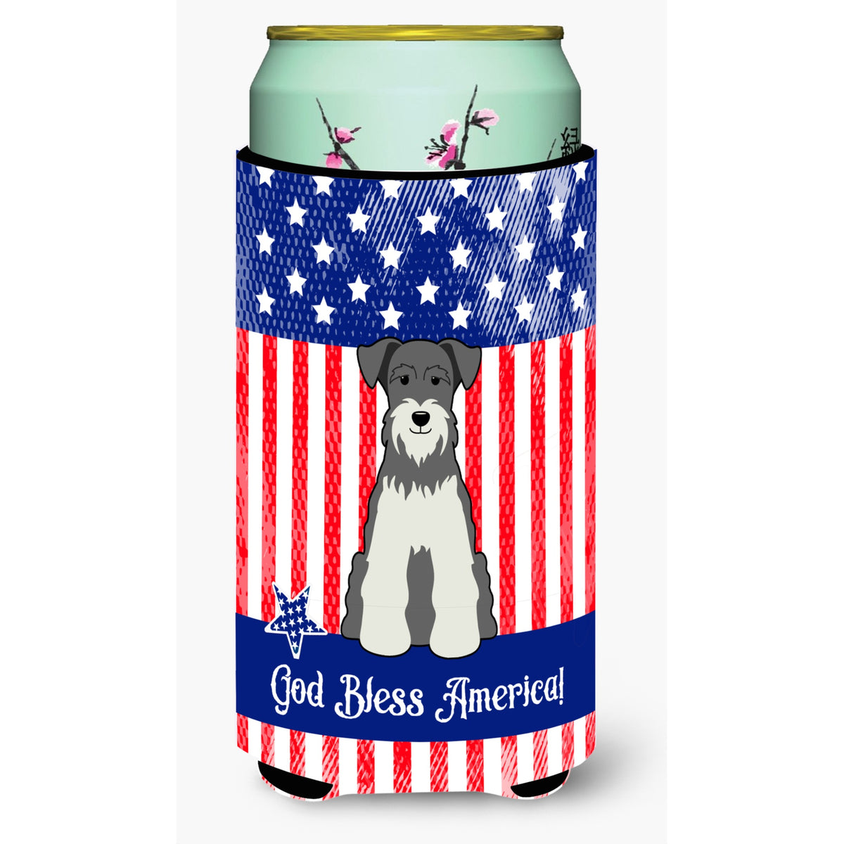 Caroline'S Treasures Bb3049Tbc Usa Miniature Schanuzer Salt Pepper Tall Boy Hugger Cold-Beverage-Koozies, Multicolor