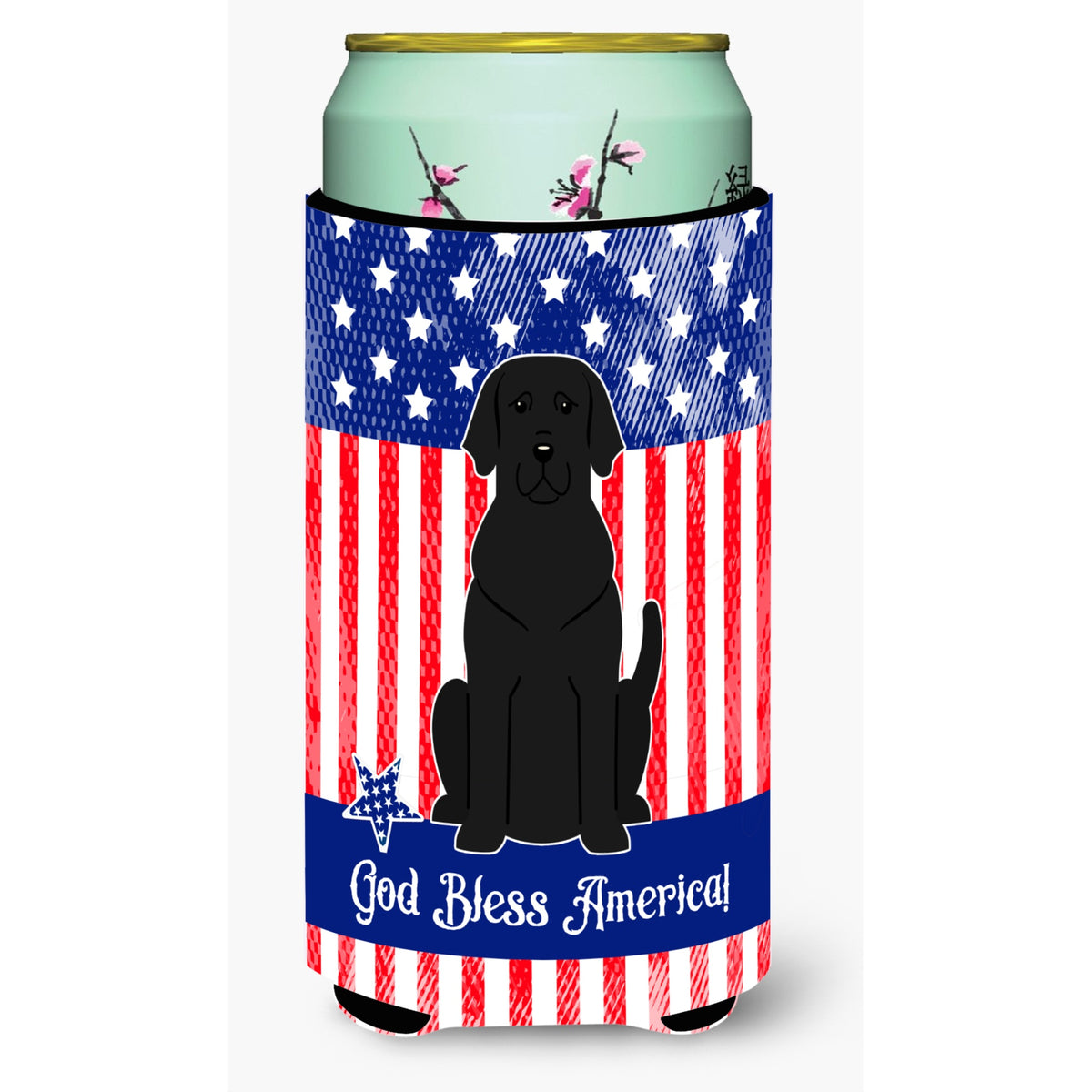 Caroline'S Treasures Bb3052Tbc Patriotic Usa Black Labrador Tall Boy Hugger Cold-Beverage-Koozies, Multicolor