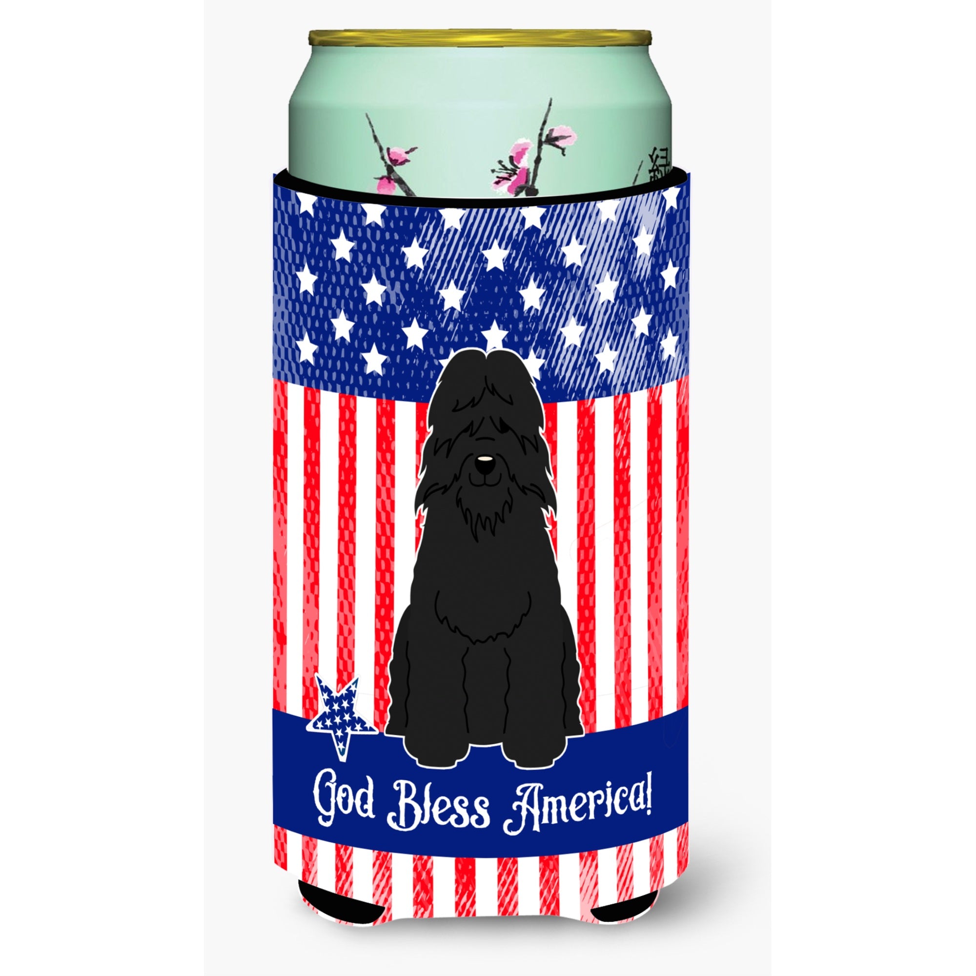 Caroline'S Treasures Bb3069Tbc Patriotic Usa Bouvier Des Flandres Tall Boy Hugger Cold-Beverage-Koozies, Multicolor