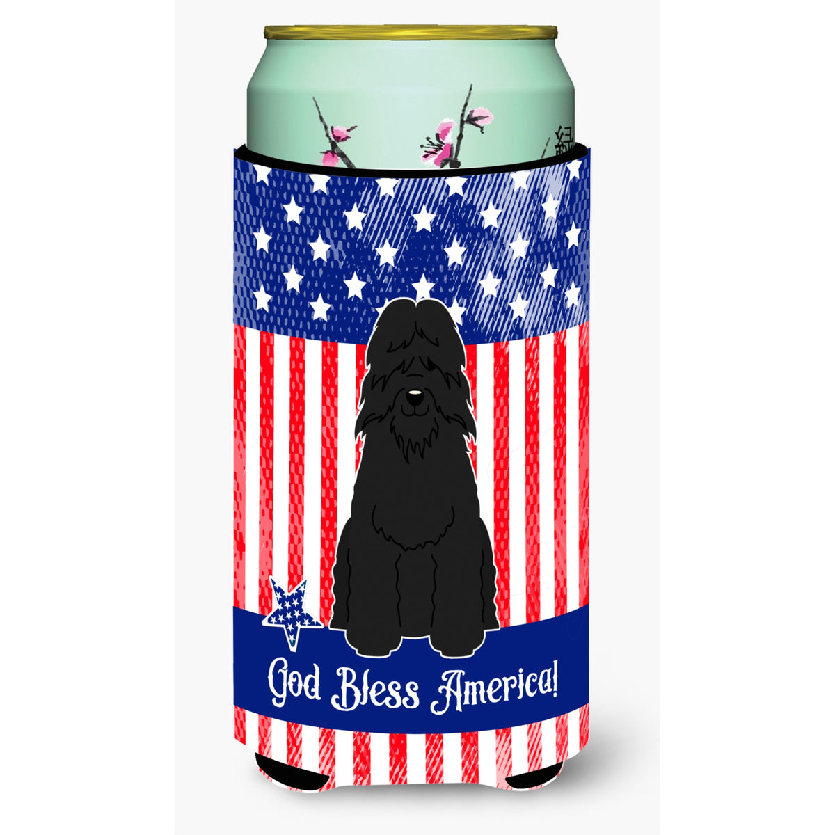 Caroline'S Treasures Bb3069Tbc Patriotic Usa Bouvier Des Flandres Tall Boy Hugger Cold-Beverage-Koozies, Multicolor