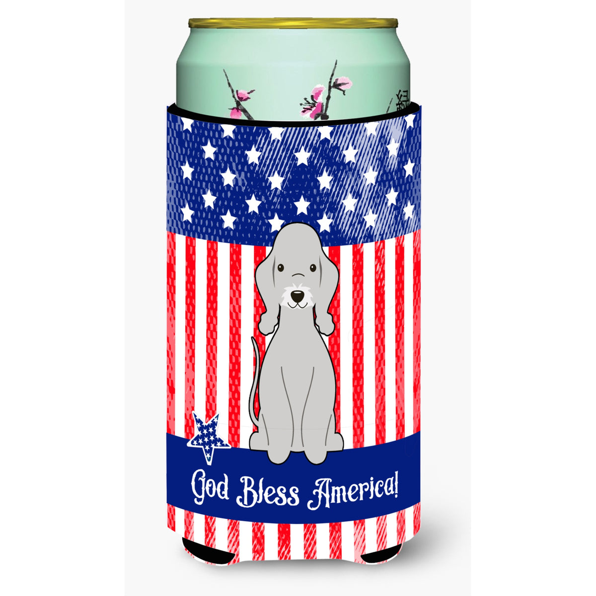 Caroline'S Treasures Bb3085Tbc Patriotic Usa Bedlington Terrier Blue Tall Boy Hugger Cold-Beverage-Koozies, Multicolor