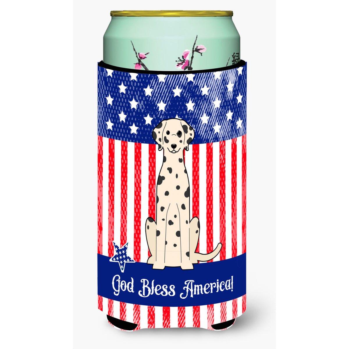 Caroline'S Treasures Bb3092Tbc Patriotic Usa Dalmatian Tall Boy Hugger Cold-Beverage-Koozies, Multicolor