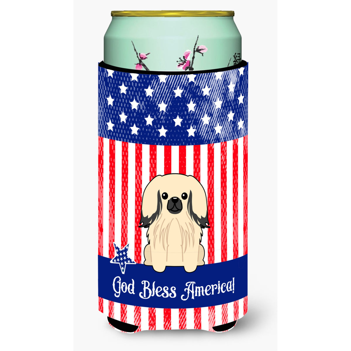 Caroline'S Treasures Bb3101Tbc Patriotic Usa Pekingnese Cream Tall Boy Hugger Cold-Beverage-Koozies, Multicolor