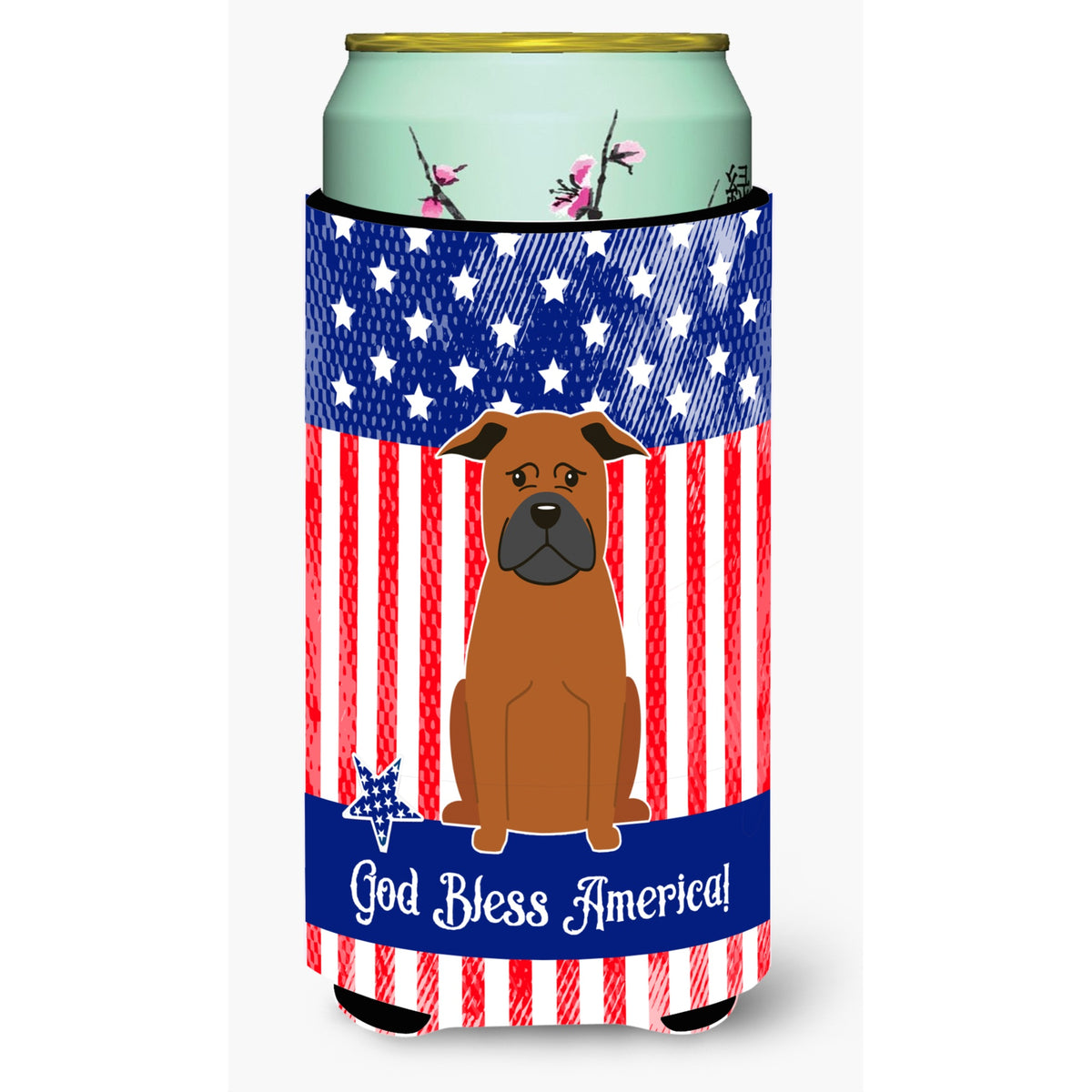 Caroline'S Treasures Bb3106Tbc Patriotic Usa Chinese Chongqing Dog Tall Boy Hugger Cold-Beverage-Koozies, Multicolor