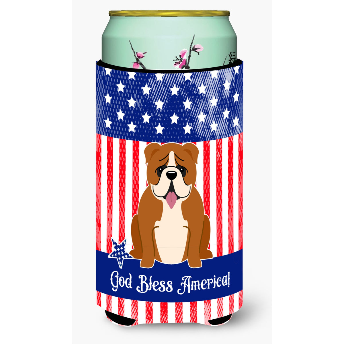 Caroline'S Treasures Bb3115Tbc Usa English Bulldog Red White Tall Boy Hugger Cold-Beverage-Koozies, Multicolor