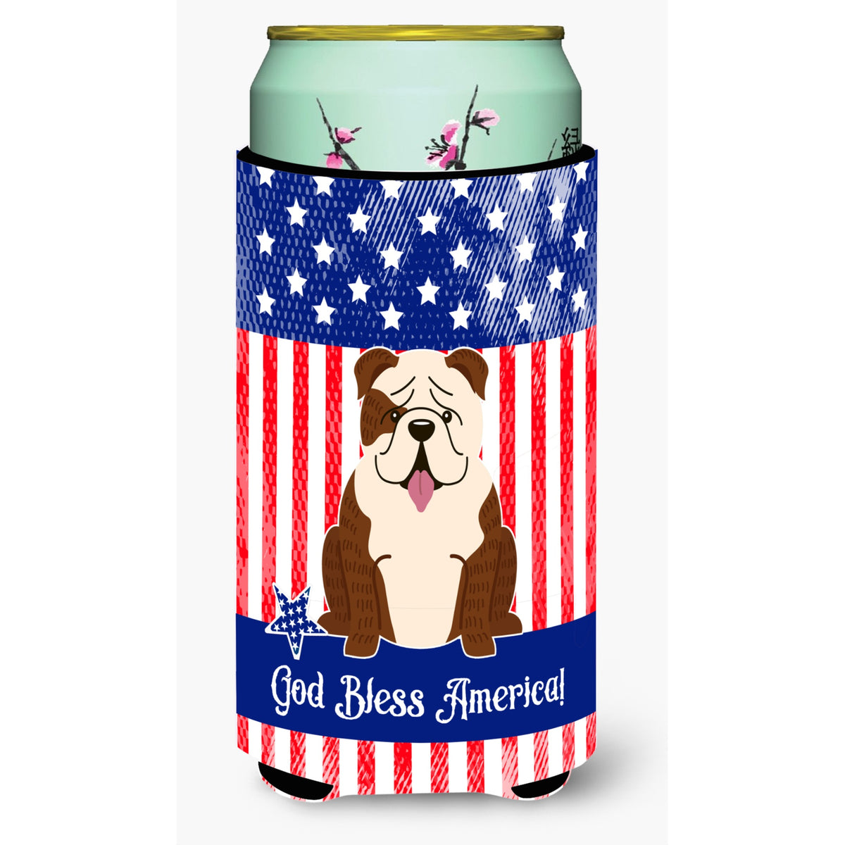 Caroline'S Treasures Bb3116Tbc Usa English Bulldog Brindle White Tall Boy Hugger Cold-Beverage-Koozies, Multicolor