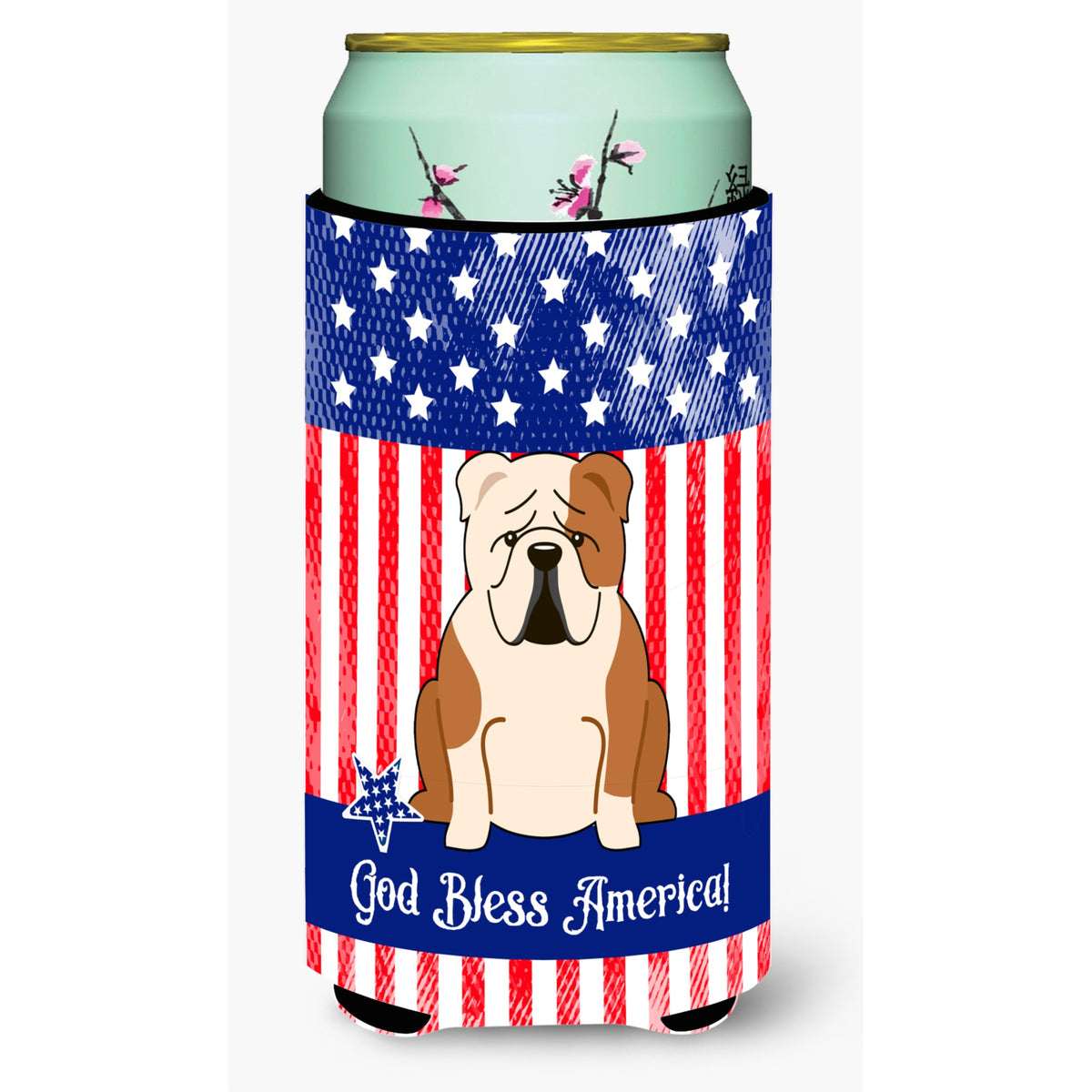 Caroline'S Treasures Bb3120Tbc Usa English Bulldog Fawn White Tall Boy Hugger Cold-Beverage-Koozies, Multicolor