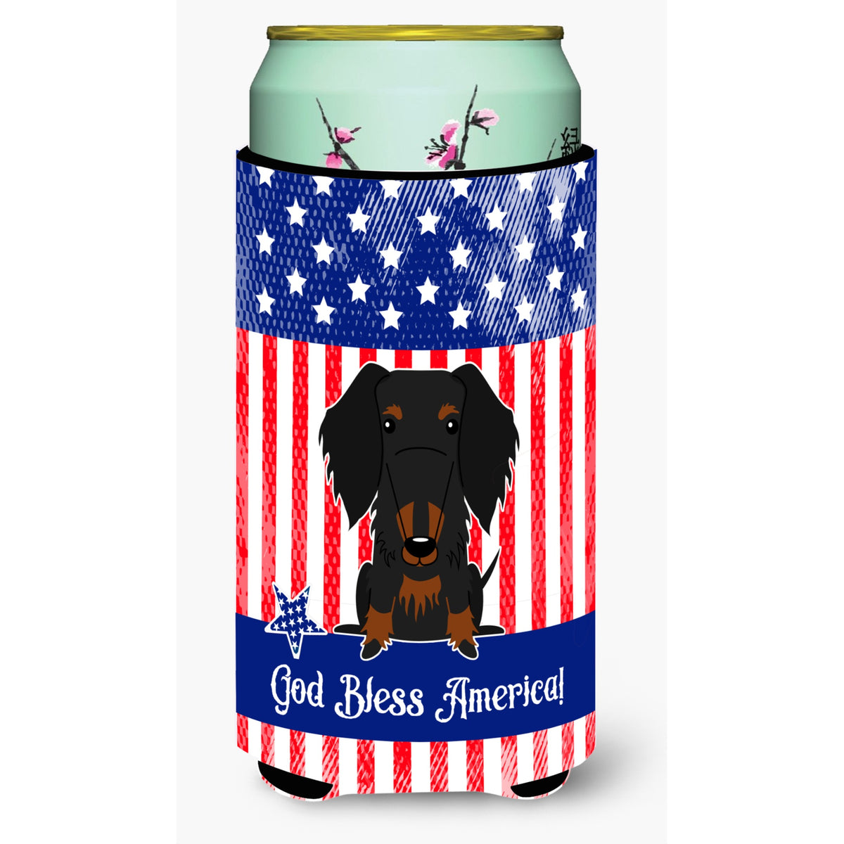 Caroline'S Treasures Bb3122Tbc Usa Wire Haired Dachshund Black Tan Tall Boy Hugger Cold-Beverage-Koozies, Multicolor