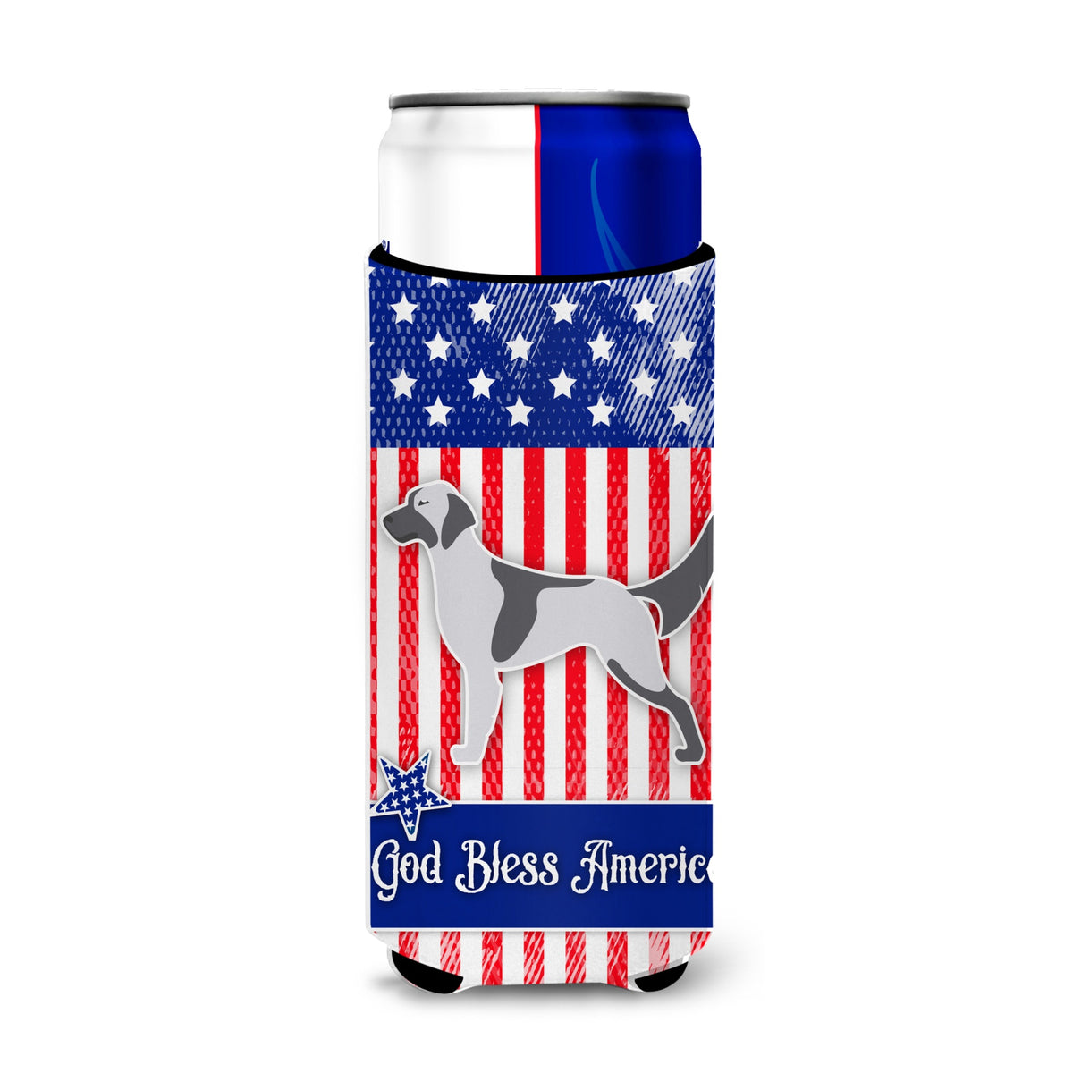 Caroline'S Treasures Usa Patriotic English Setter Michelob Ultra Hugger For Slim Cans, Slim Can, Multicolor