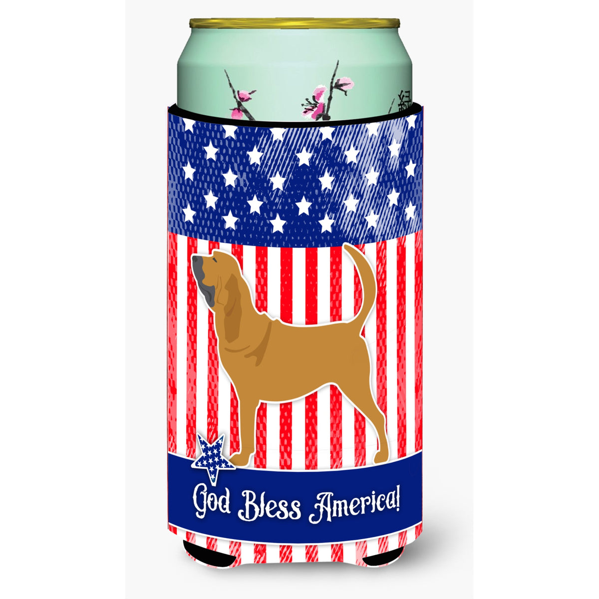 Caroline'S Treasures Usa Patriotic Bloodhound Tall Boy Beverage Insulator Hugger, Multicolor
