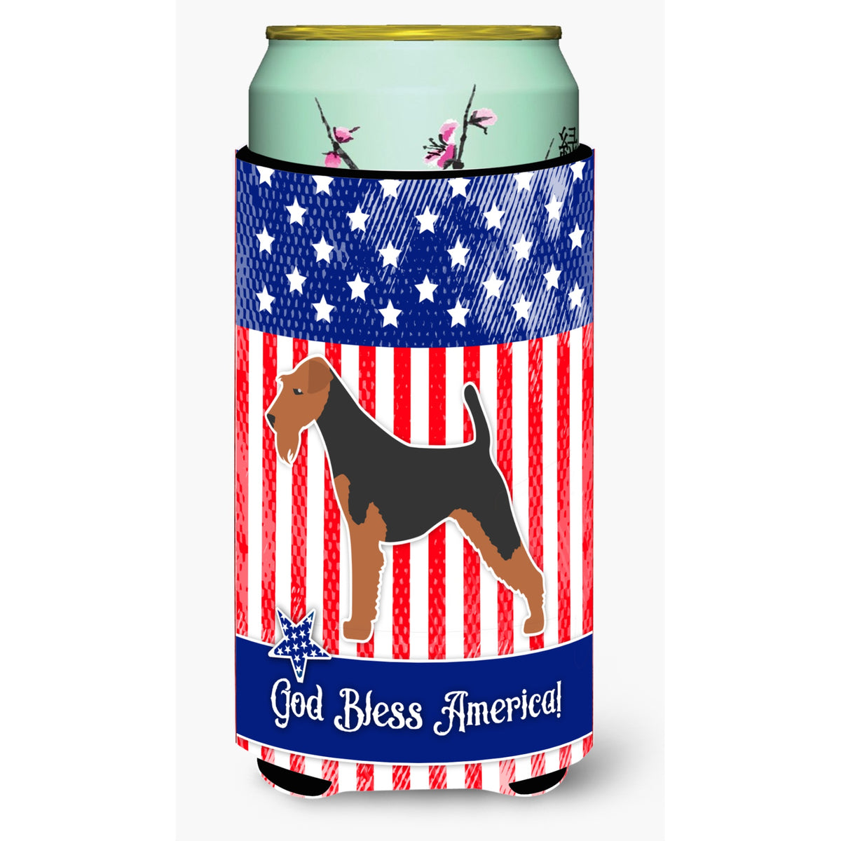 Caroline'S Treasures Usa Patriotic Welsh Terrier Tall Boy Beverage Insulator Hugger, Multicolor