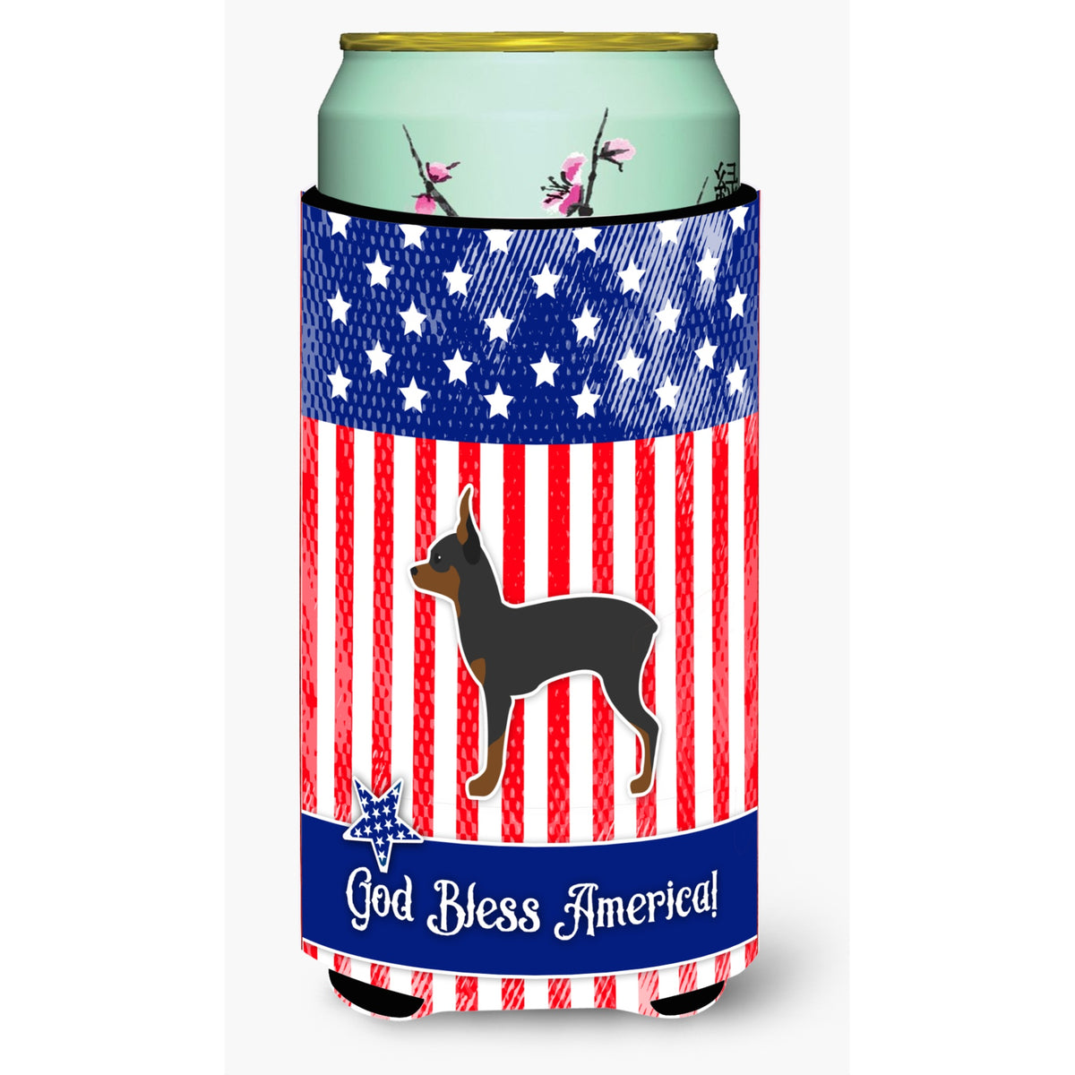 Caroline'S Treasures Usa Patriotic Toy Fox Terrier Tall Boy Beverage Insulator Hugger, Multicolor