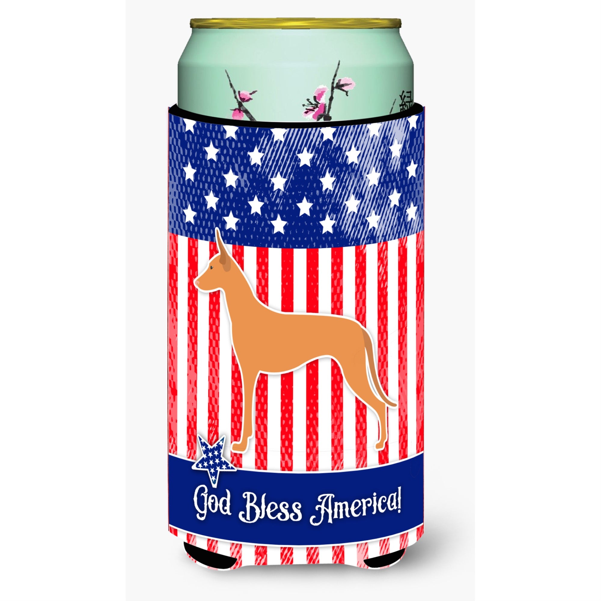 Caroline'S Treasures Usa Patriotic Pharaoh Hound Tall Boy Beverage Insulator Hugger, Multicolor