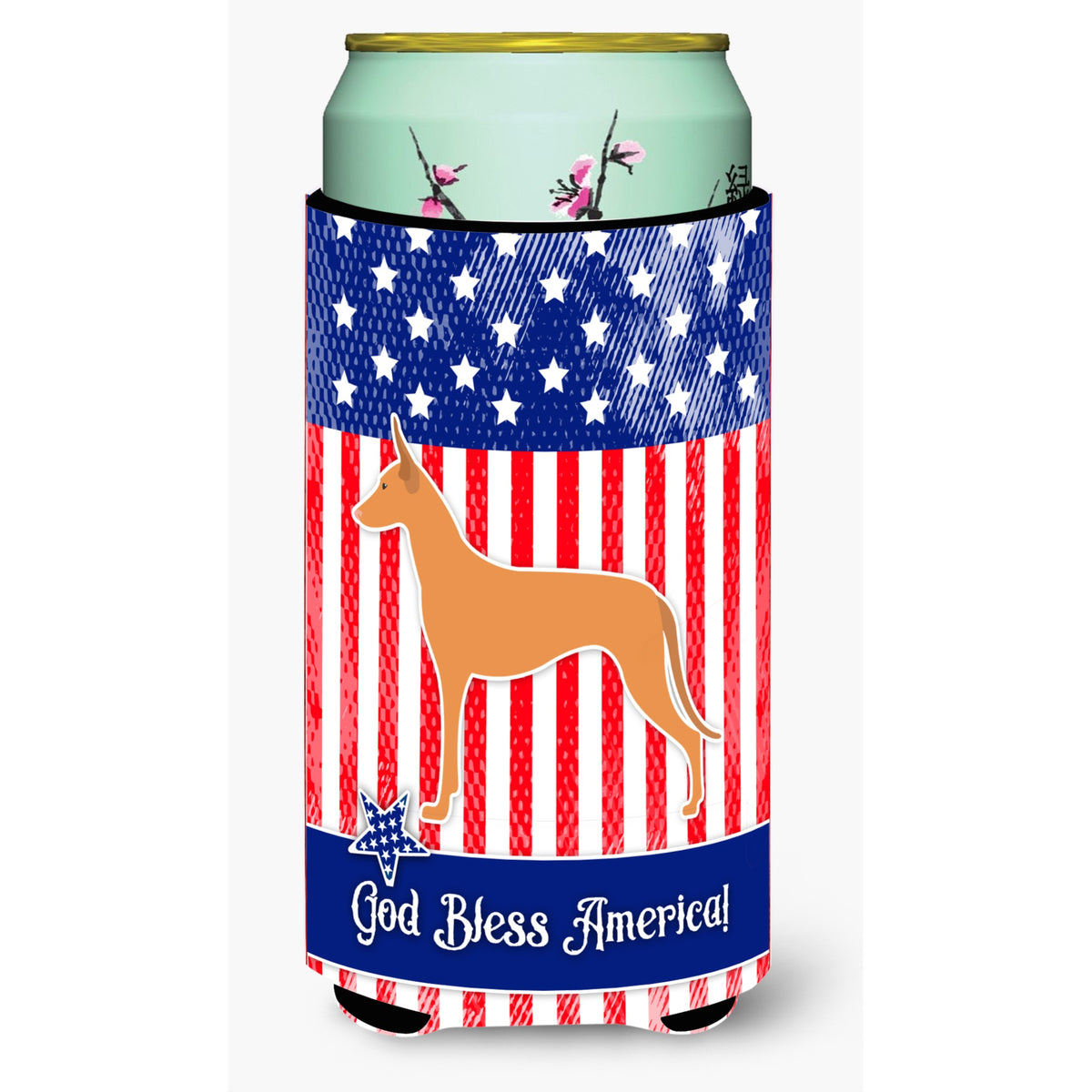 Caroline'S Treasures Usa Patriotic Pharaoh Hound Tall Boy Beverage Insulator Hugger, Multicolor