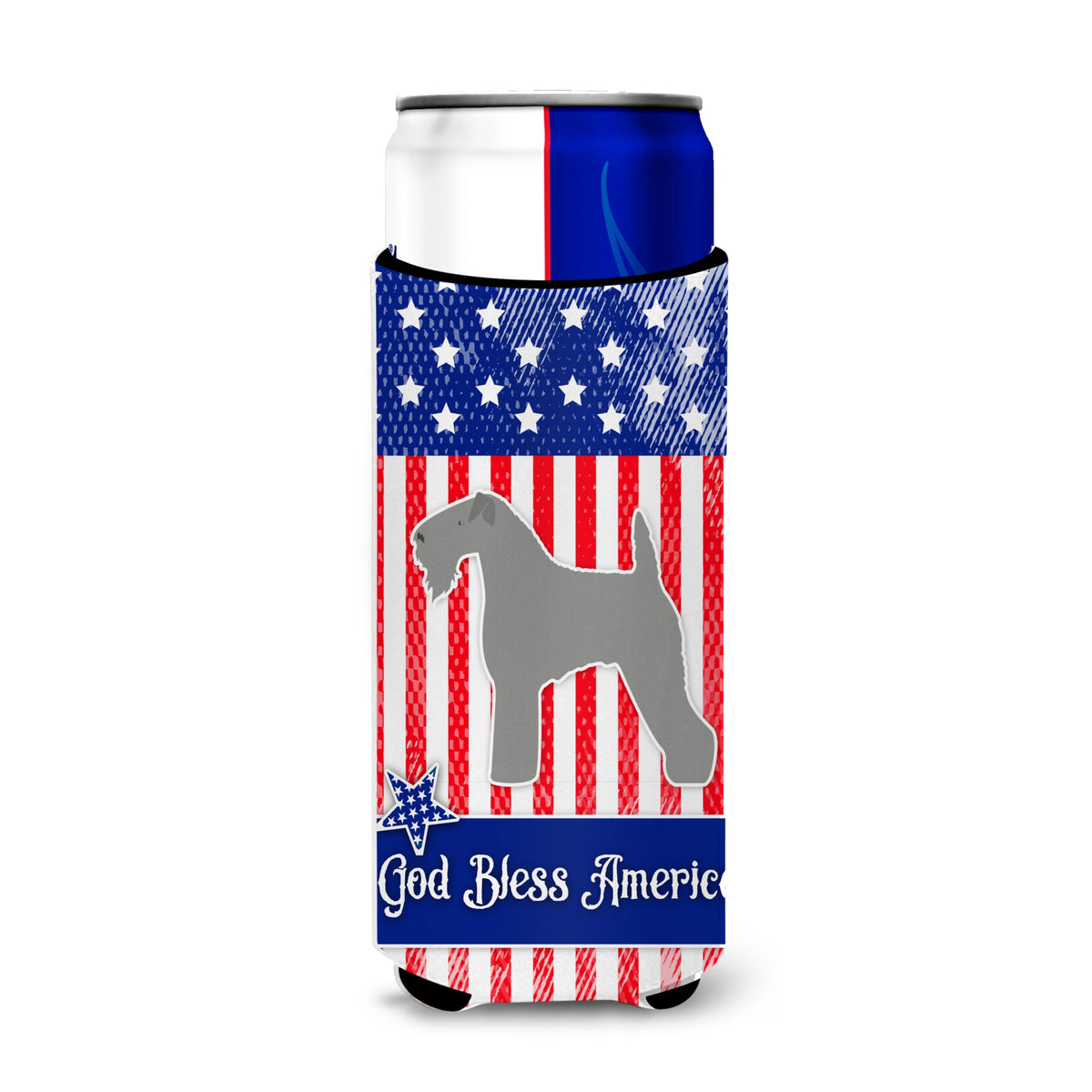 Caroline'S Treasures Usa Patriotic Kerry Blue Terrier Michelob Ultra Hugger For Slim Cans, Slim Can, Multicolor