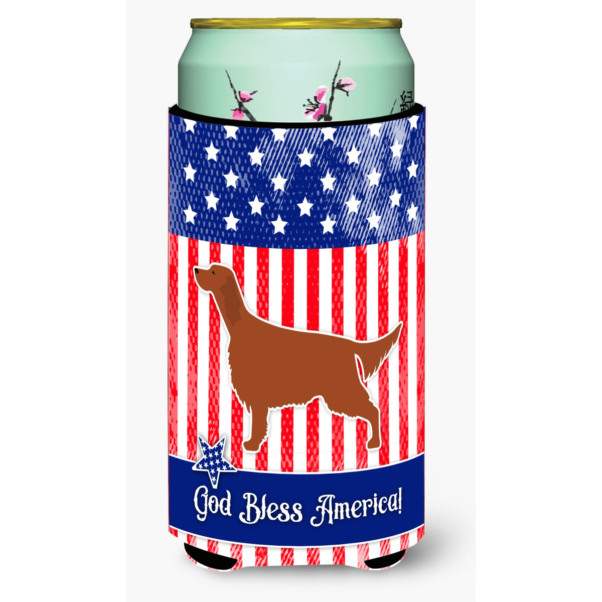 Caroline'S Treasures Iusa Patriotic Rish Setter Tall Boy Beverage Insulator Hugger, Multicolor