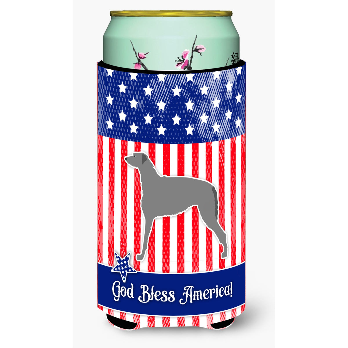 Caroline'S Treasures Usa Patriotic Scottish Deerhound Tall Boy Beverage Insulator Hugger, Multicolor