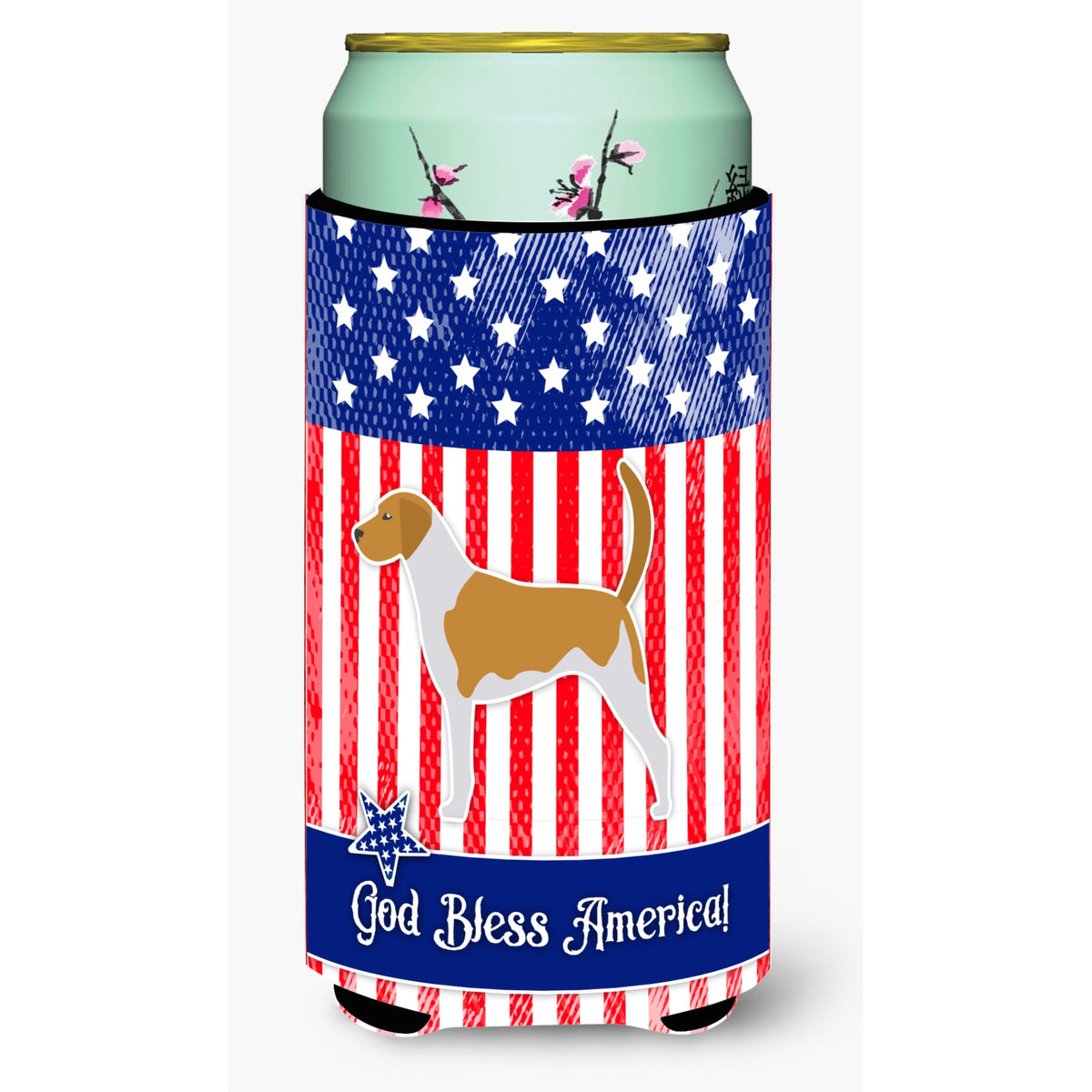 Caroline'S Treasures Usa Patriotic American Foxhound Tall Boy Beverage Insulator Hugger, Multicolor
