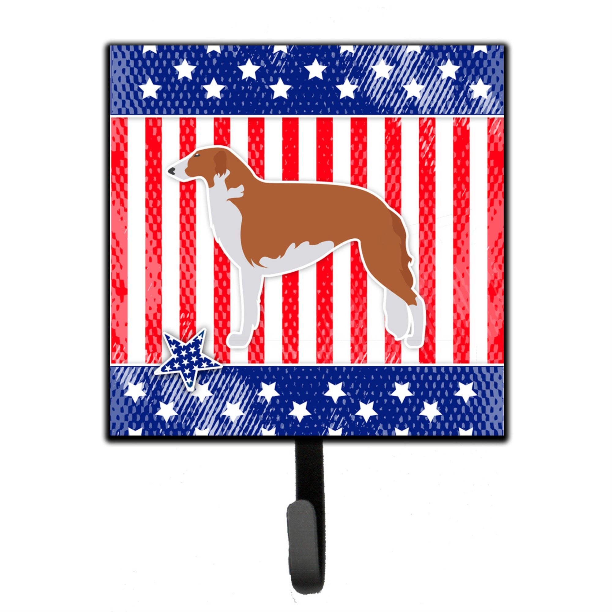 Caroline'S Treasures Usa Patriotic Borzoi Russian Greyhound Leash Or Key Holder Bb3299Sh4, Small, Multicolor