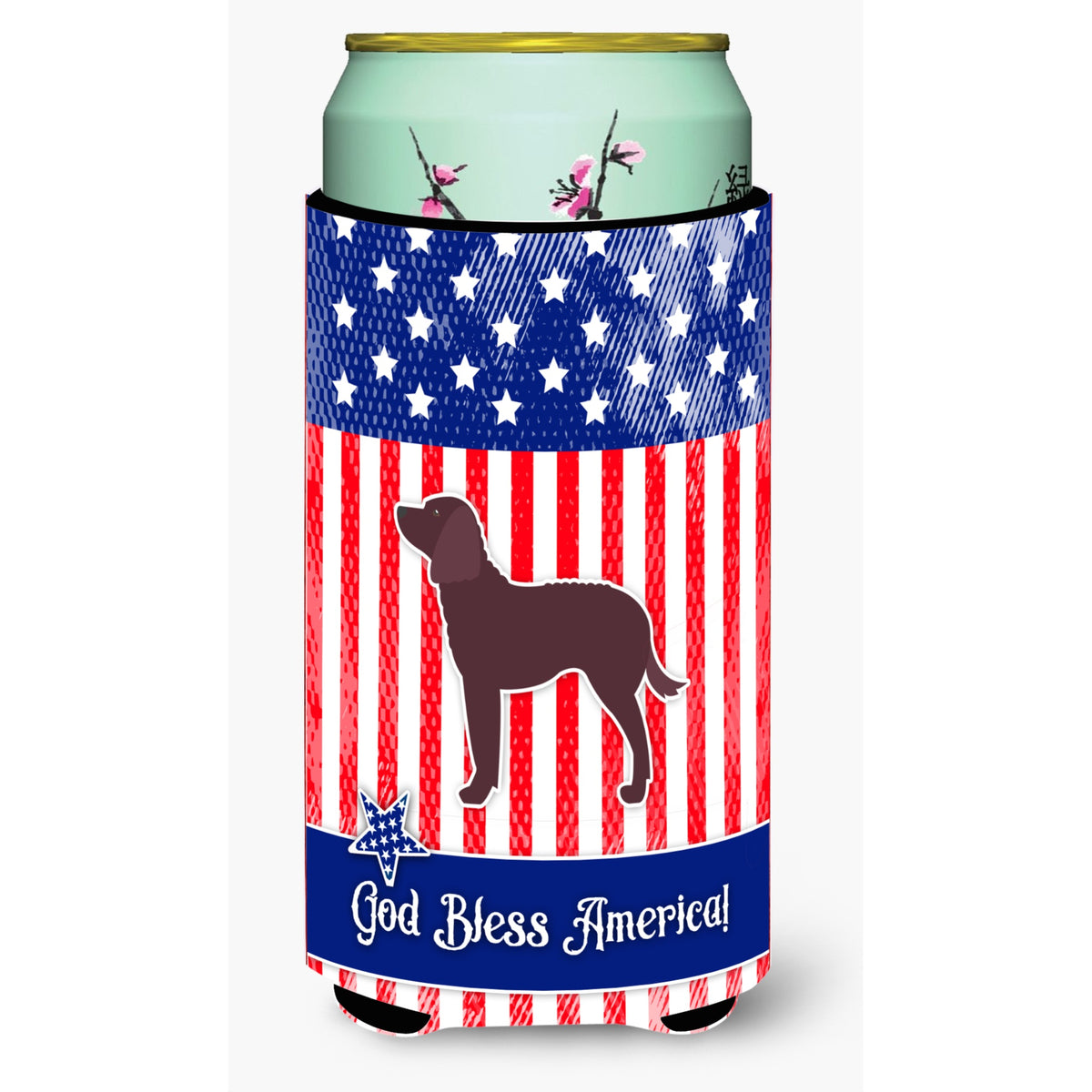 Caroline'S Treasures Ausa Patriotic Merican Water Spaniel Tall Boy Beverage Insulator Hugger, Multicolor