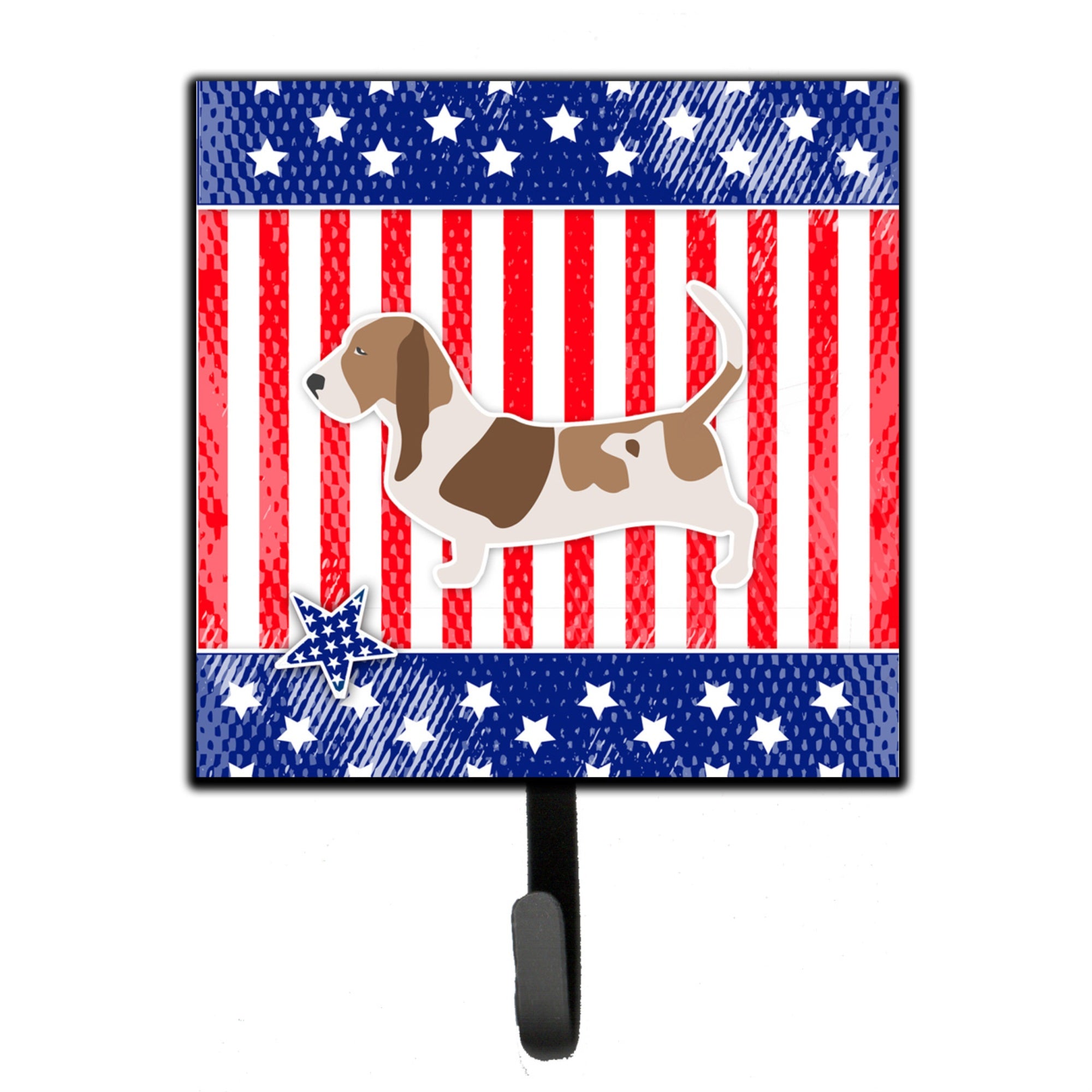 Caroline'S Treasures Usa Patriotic Basset Hound Leash Or Key Holder Bb3302Sh4, Small, Multicolor
