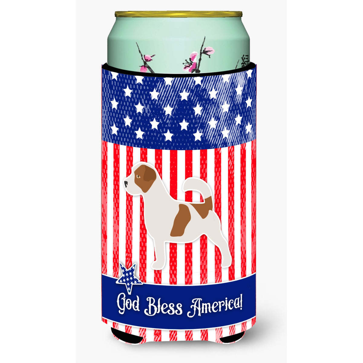 Caroline'S Treasures Usa Patriotic Jack Russell Terrier Beverage Insulator Hugger, Tall Boy, Multicolor